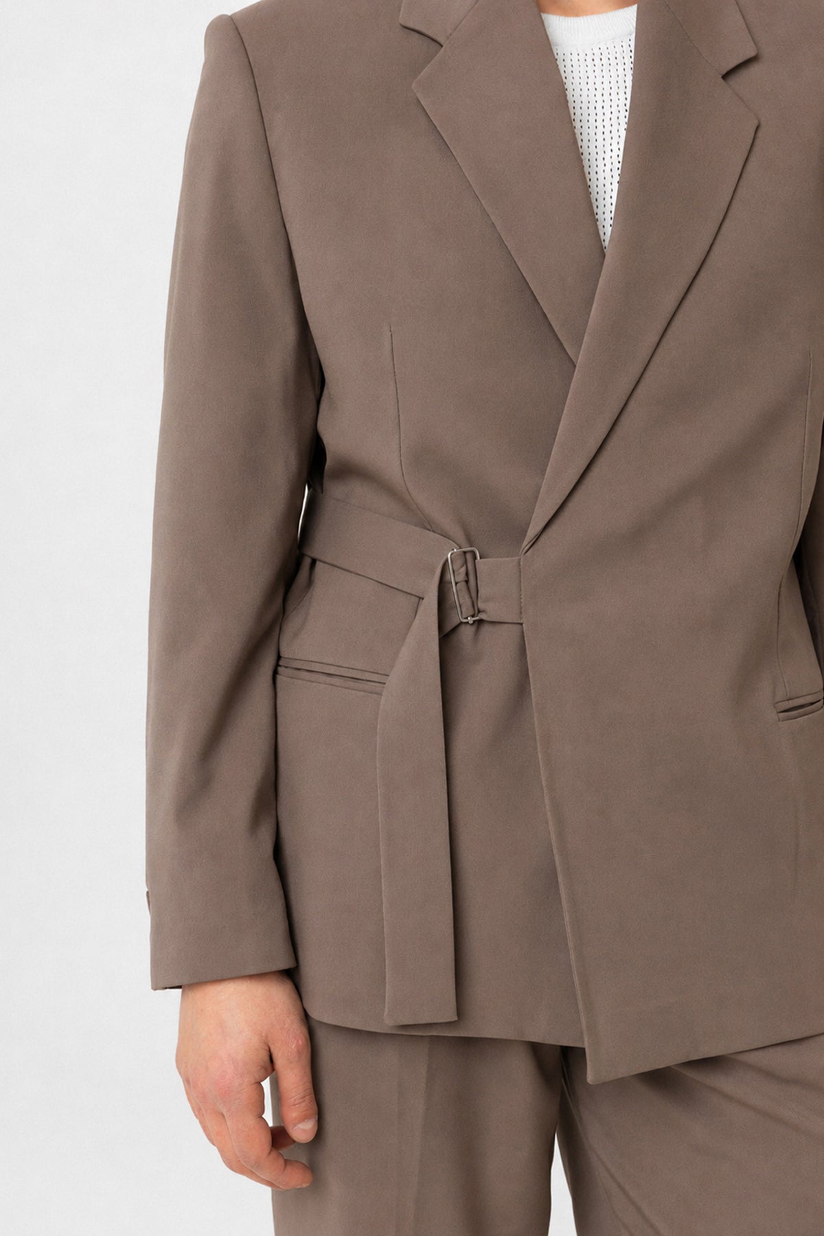 Kuşaklı Relax Fit Erkek Blazer Ceket