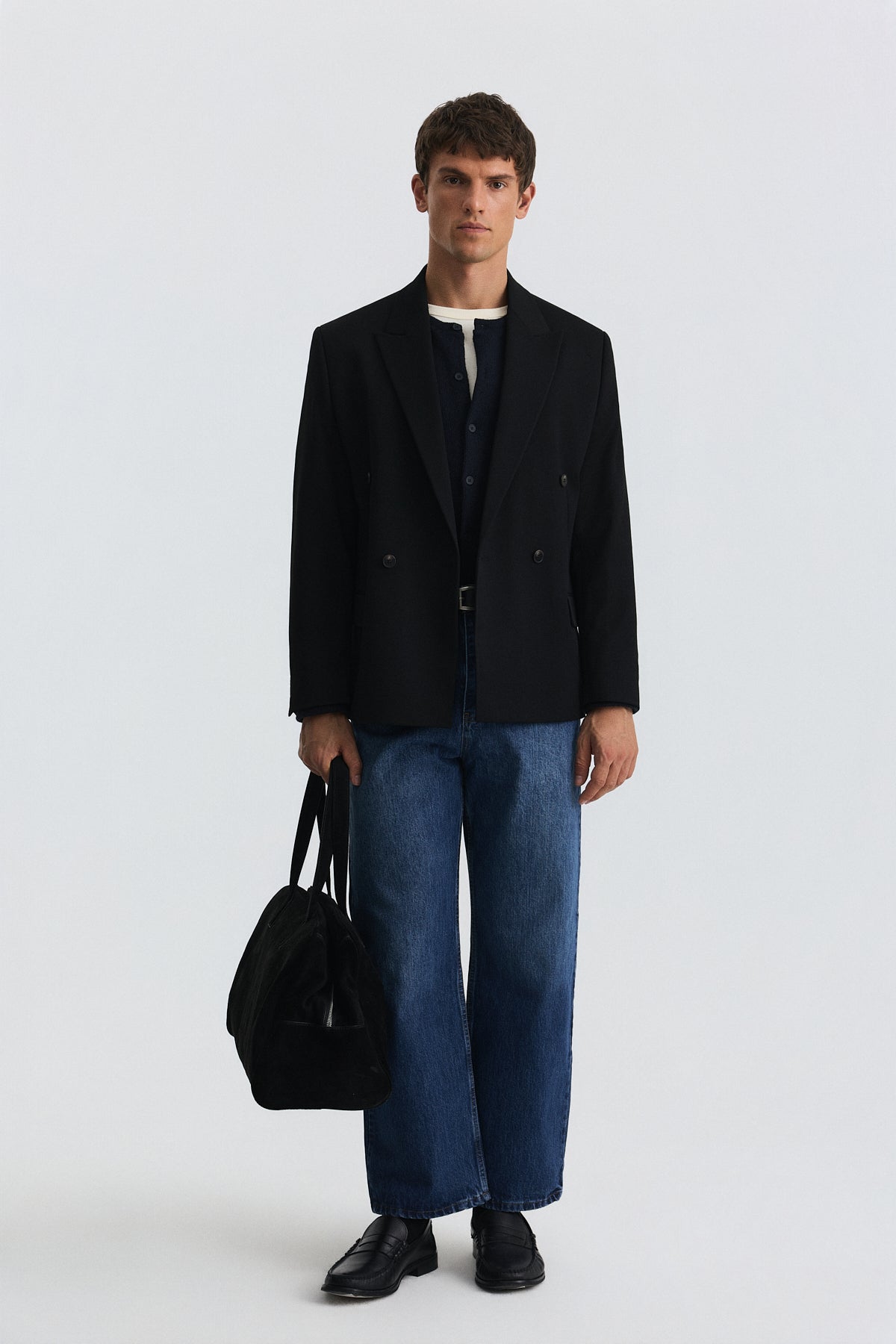 Relax Fit Kruvaze Erkek Blazer Ceket