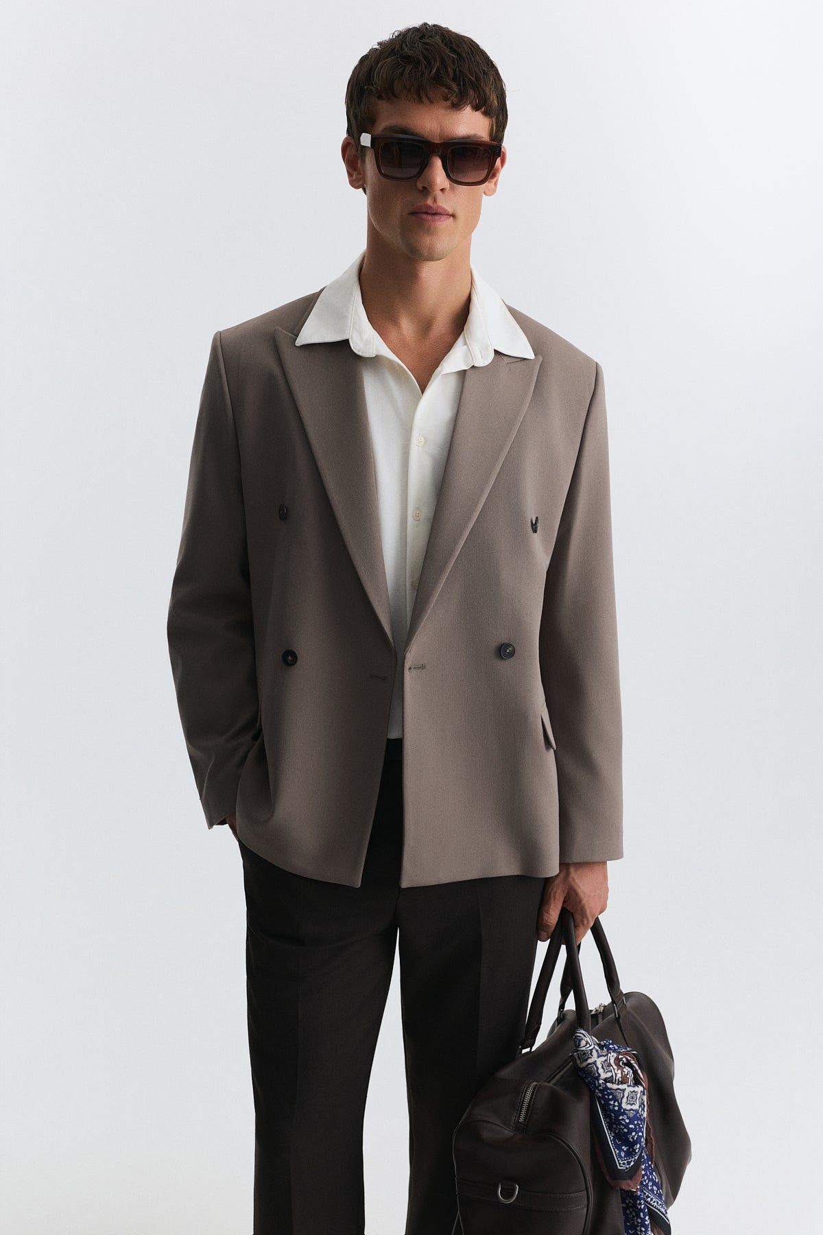 Relax Fit Kruvaze Erkek Blazer Ceket