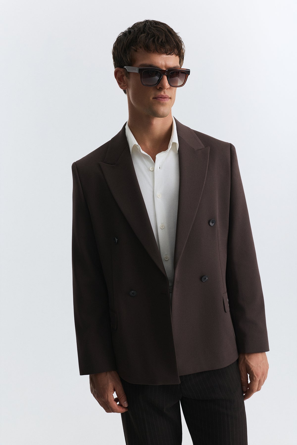 Relax Fit Kruvaze Erkek Blazer Ceket