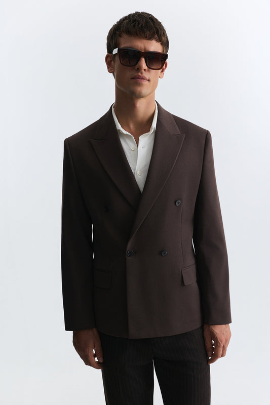Relax Fit Kruvaze Erkek Blazer Ceket