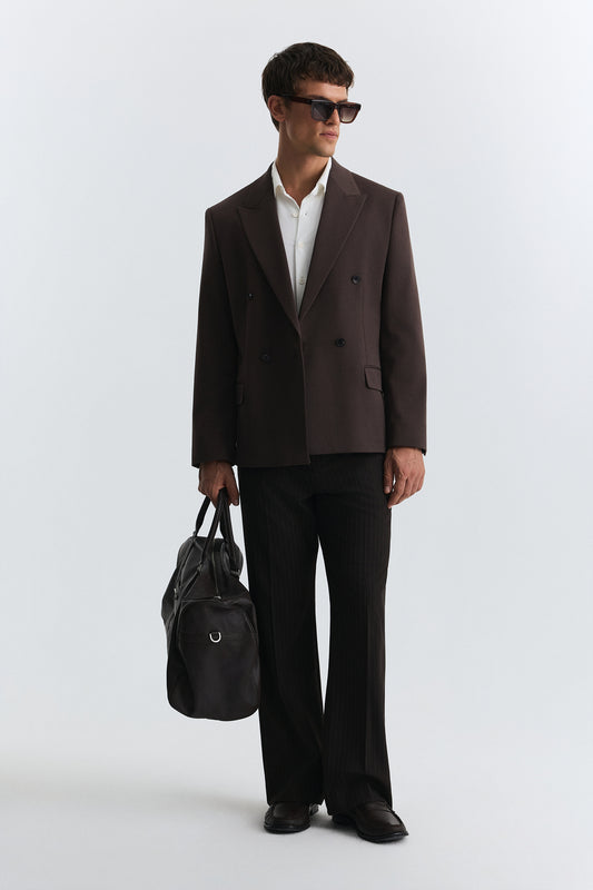 Relax Fit Kruvaze Erkek Blazer Ceket