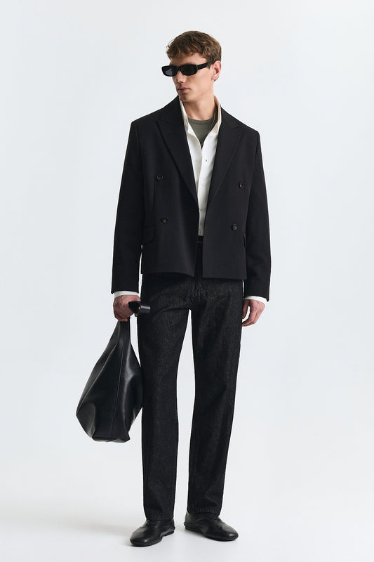 Antioch Kruvaze Relax Crop Fit Blazer Ceket