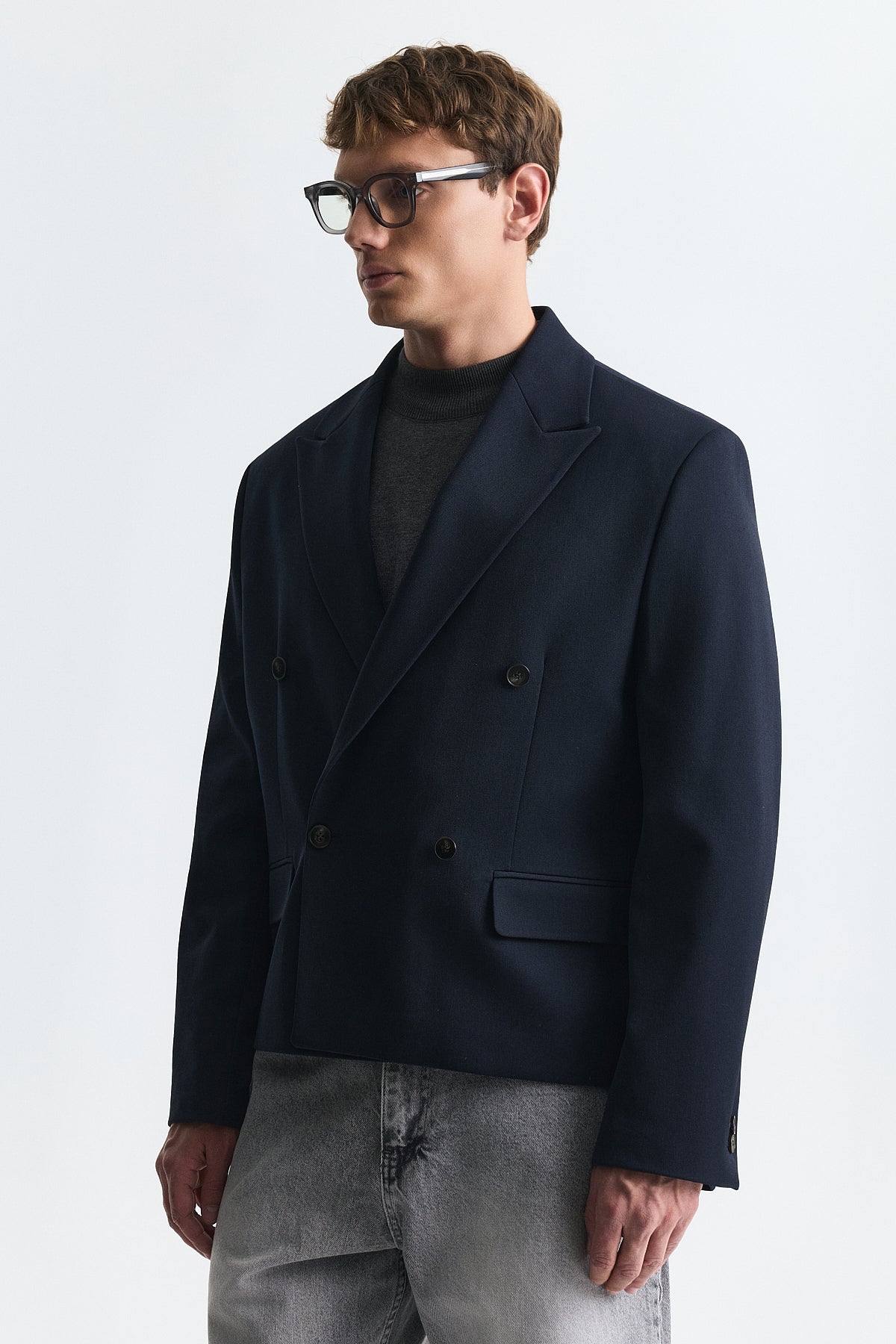 Antioch Kruvaze Relax Crop Fit Blazer Ceket