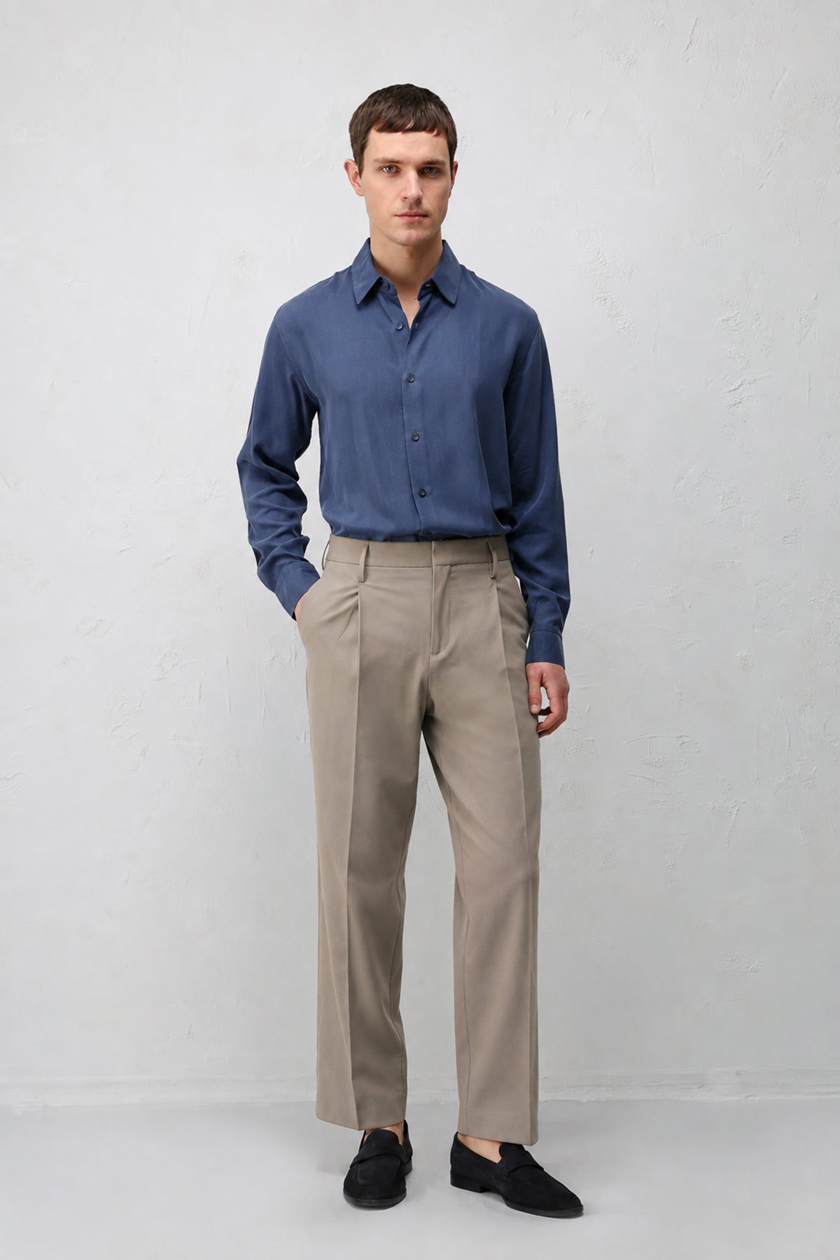 Relaxed Fit Pileli Erkek Pantolon