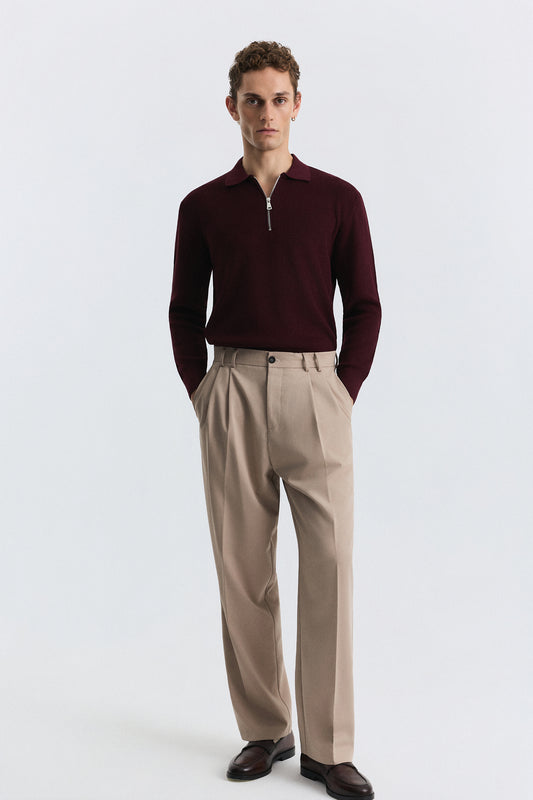 Pileli Relax Fit Erkek Erkek Pantolon