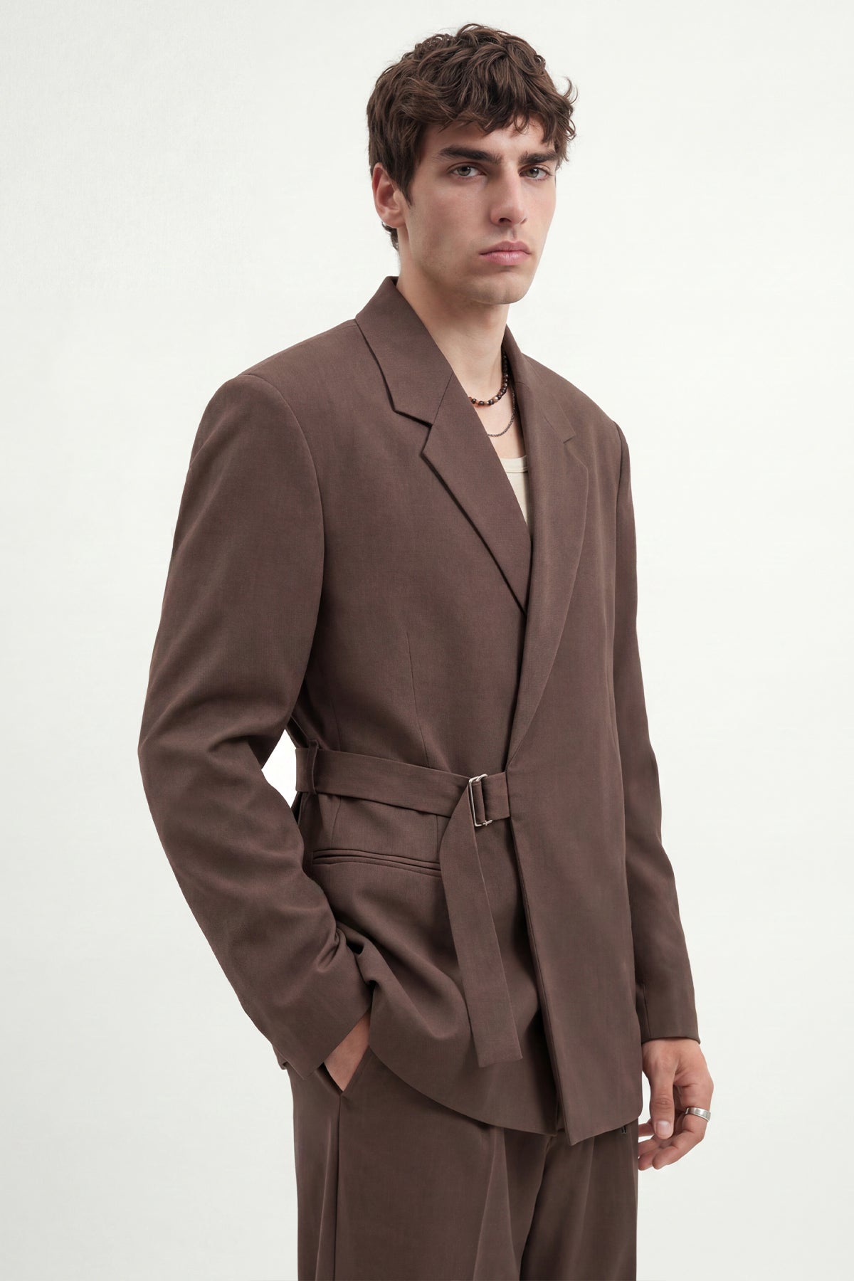 Relax Fit Kuşaklı Blazer Ceket