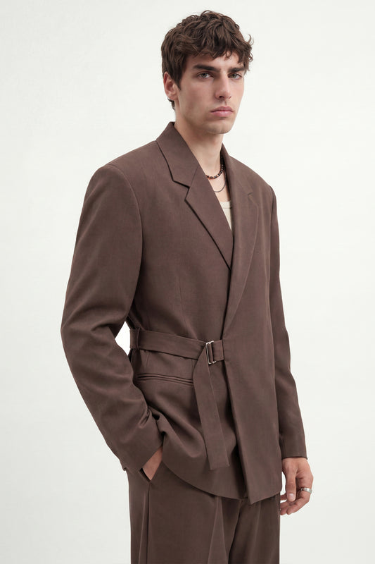 Relax Fit Kuşaklı Blazer Ceket