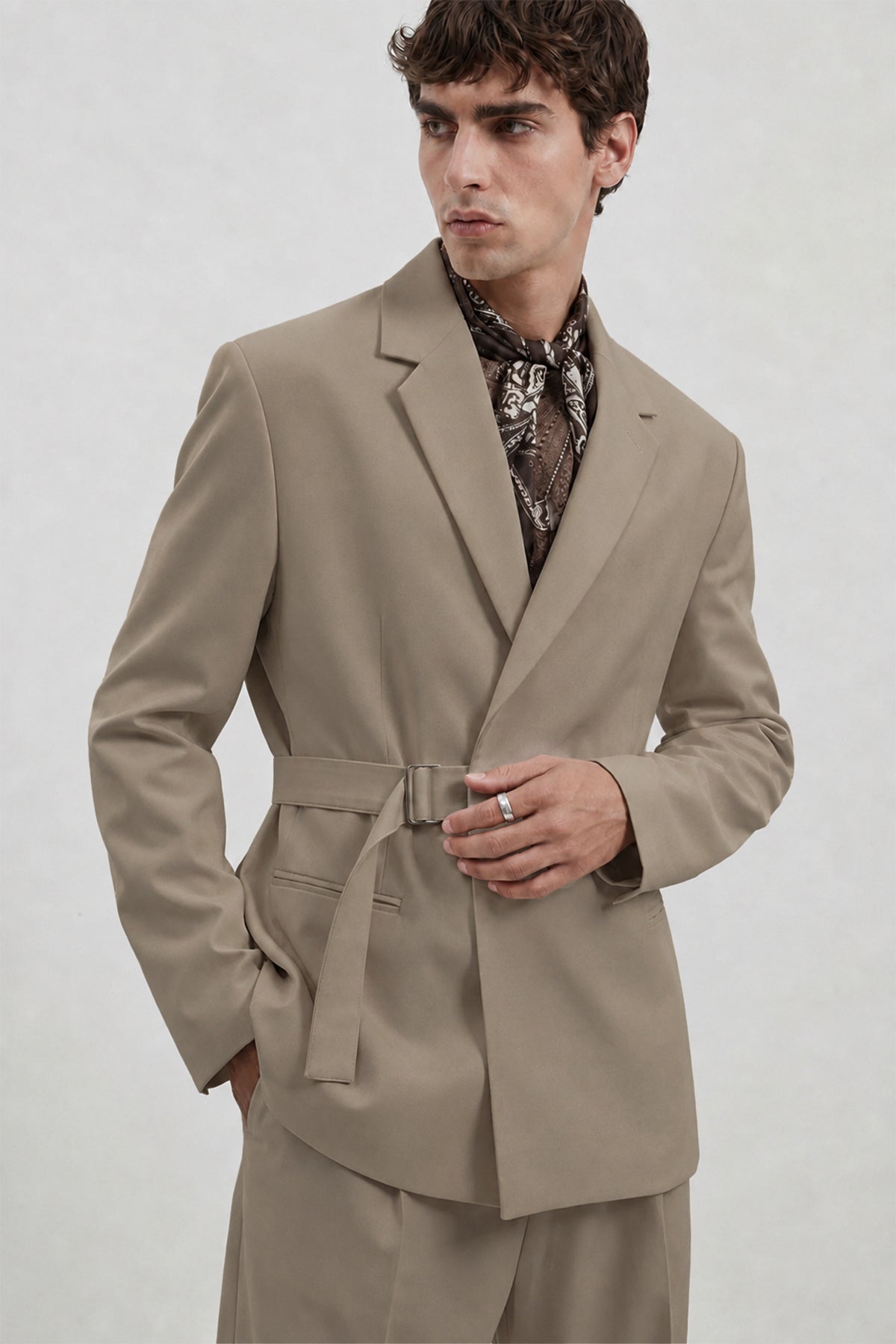 Relax Fit Kuşaklı Blazer Ceket