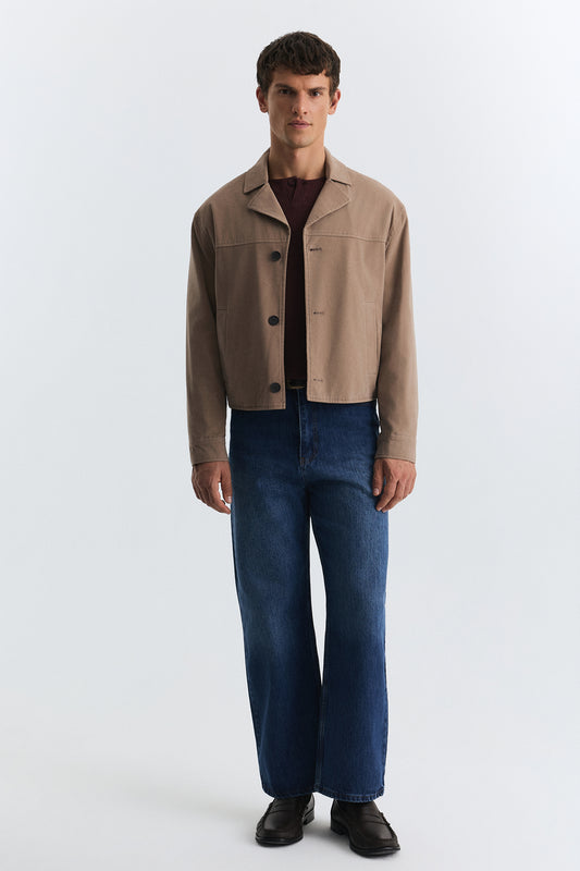 Crop Fit Suni Süet Ceket