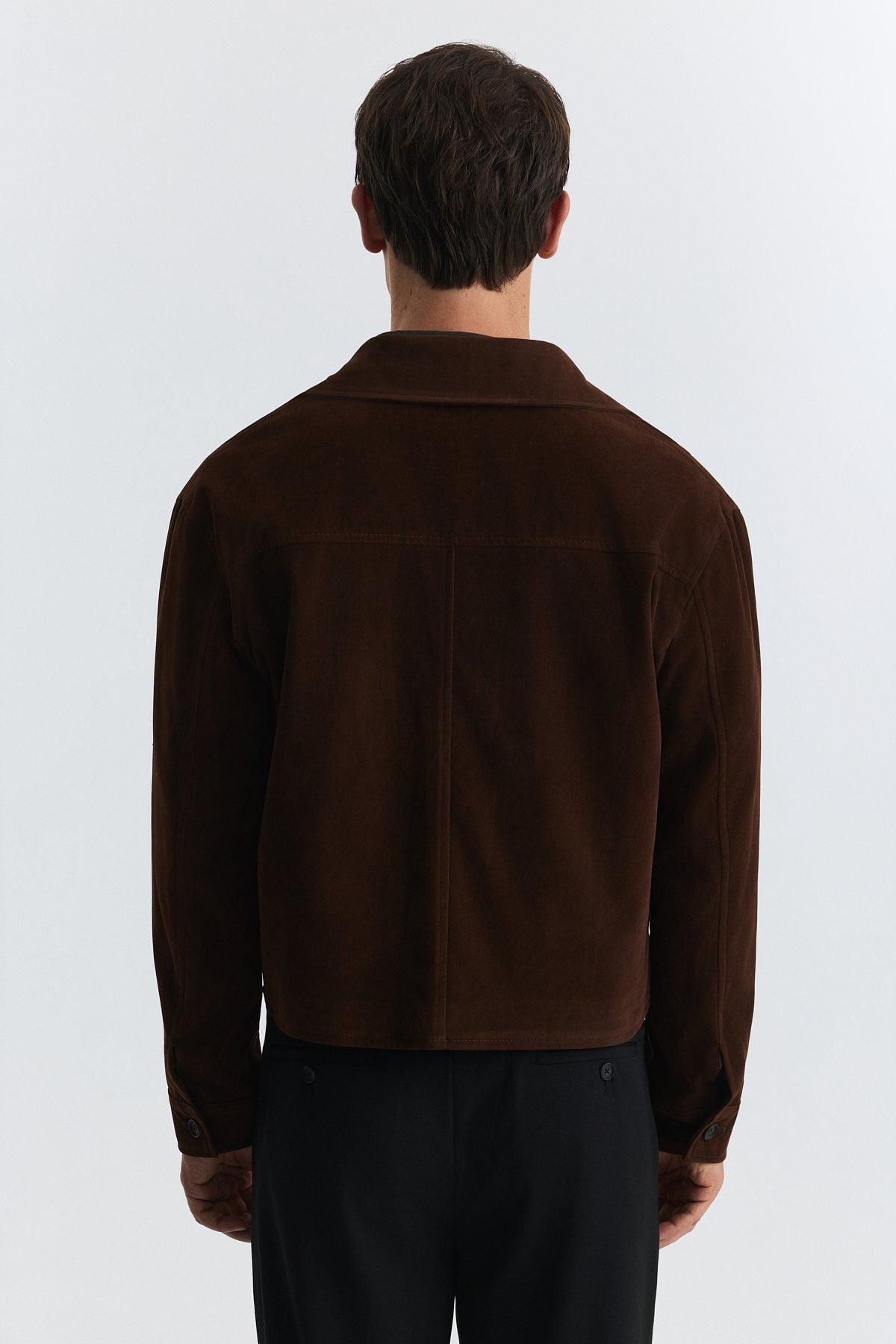 Crop Fit Suni Süet Ceket