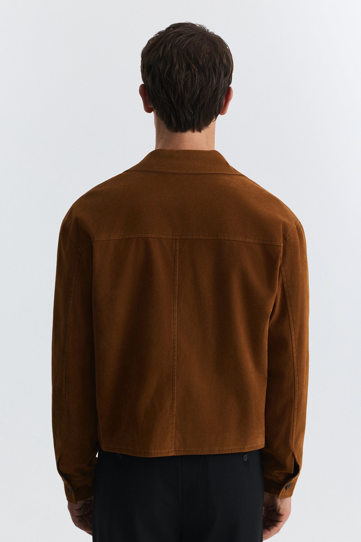 Crop Fit Suni Süet Ceket