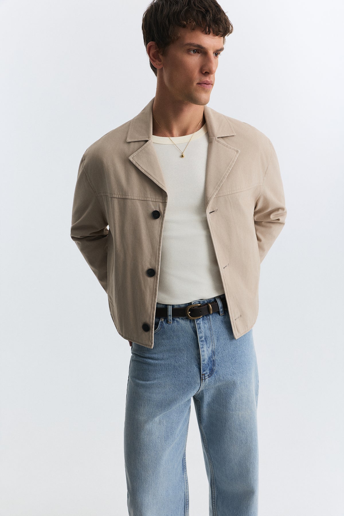 Crop Fit Suni Süet Ceket