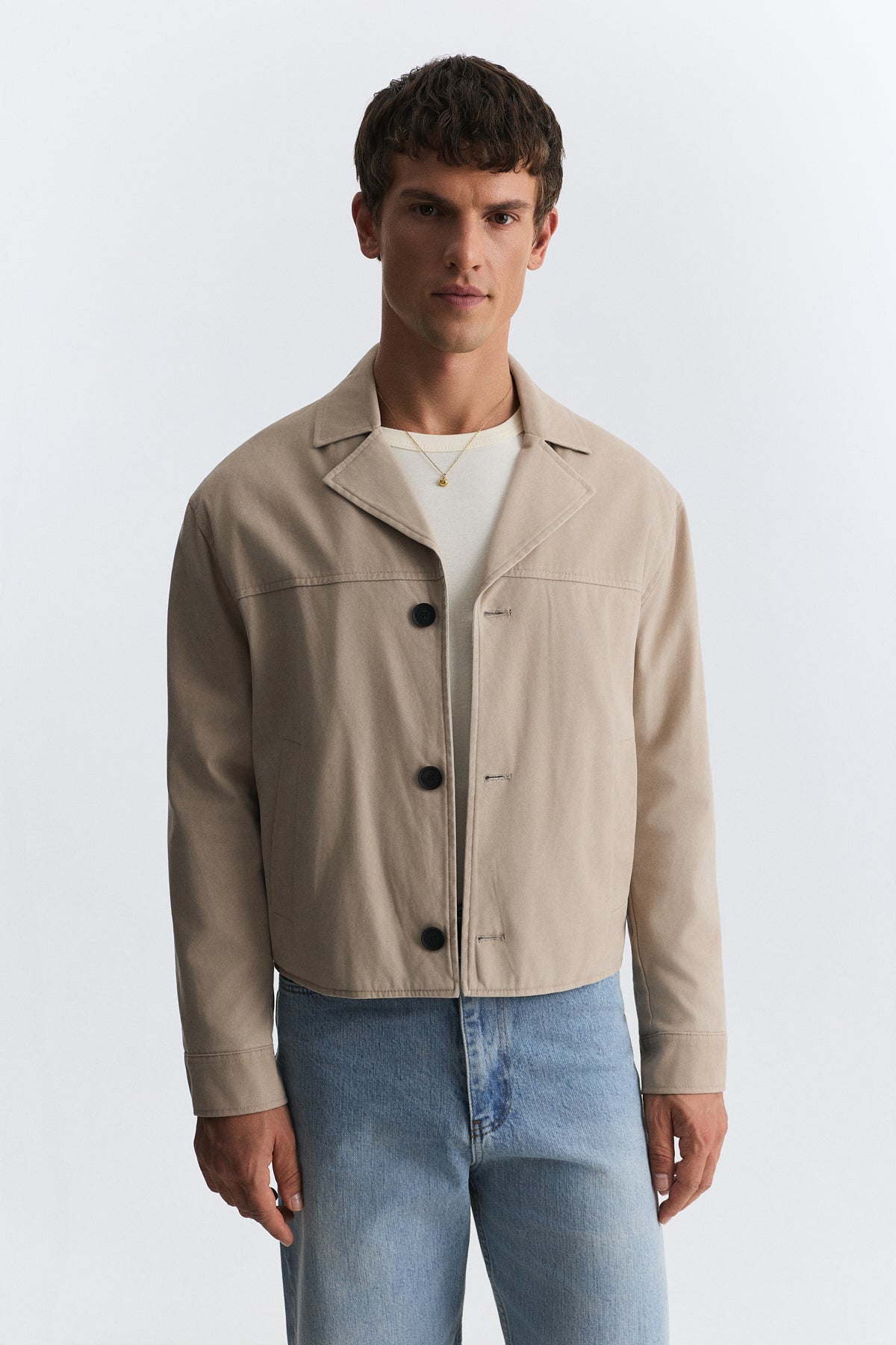 Crop Fit Suni Süet Ceket