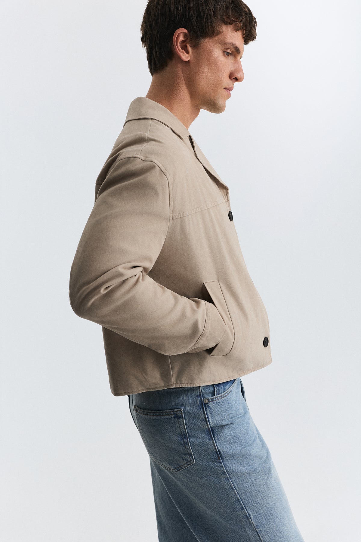 Crop Fit Suni Süet Ceket