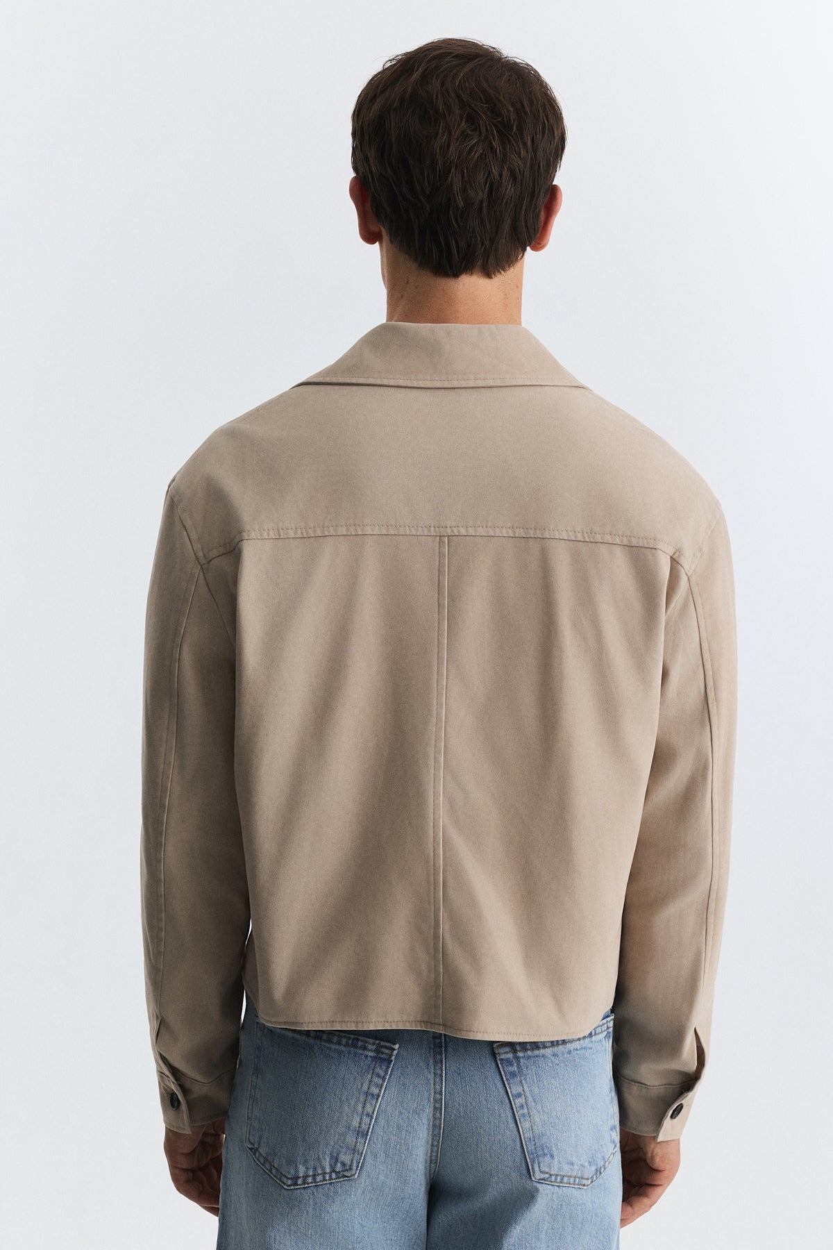 Crop Fit Suni Süet Ceket
