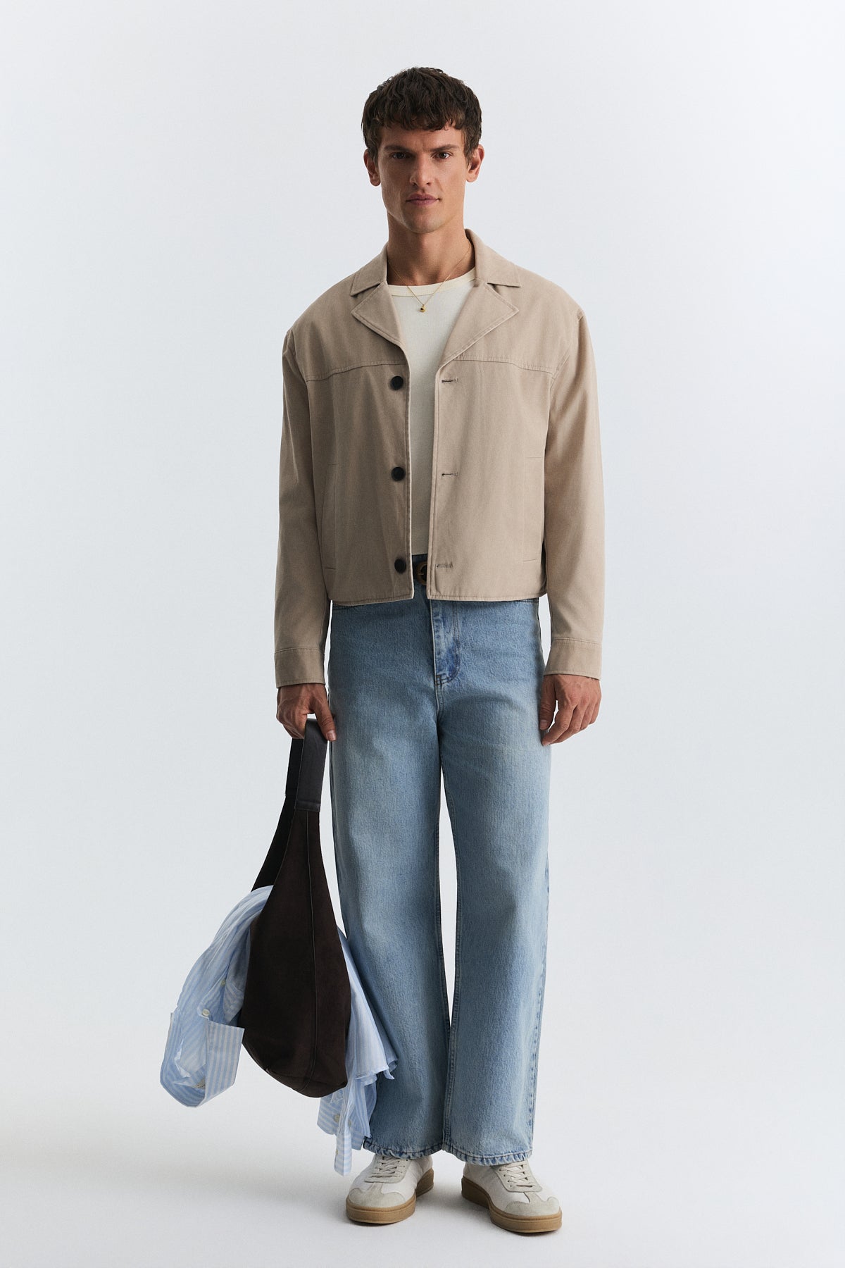 Crop Fit Suni Süet Ceket