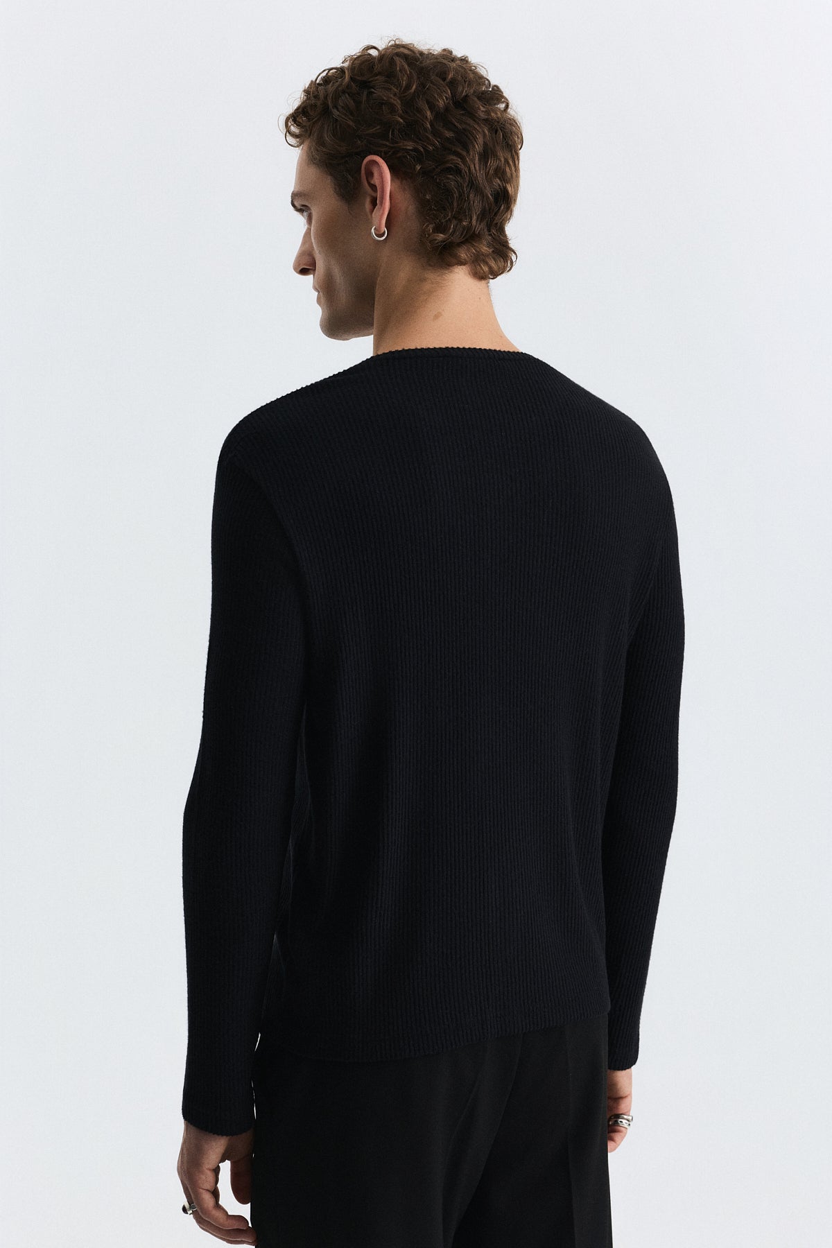 Fitilli Düğme Kapama T-Shirt