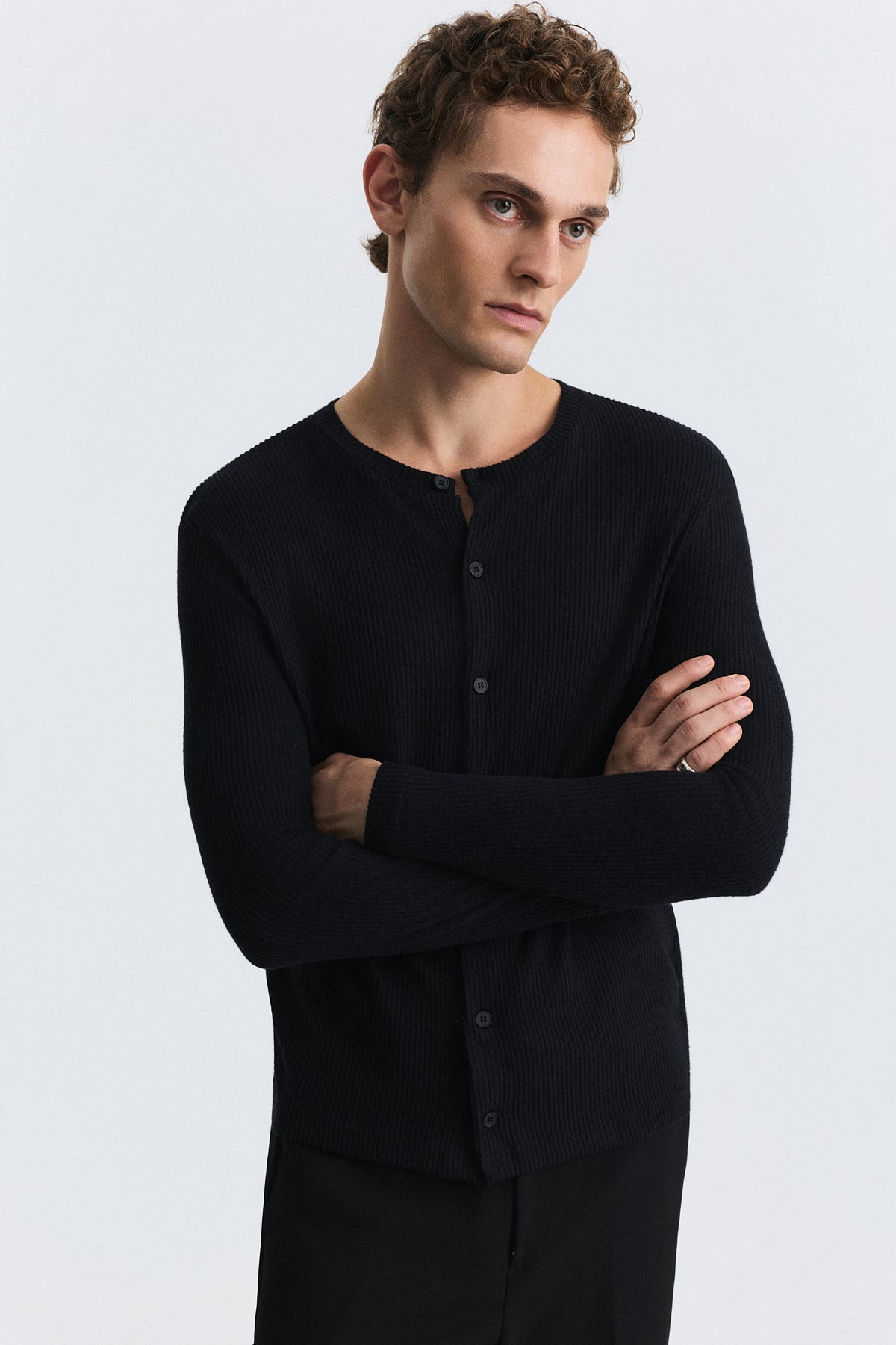 Fitilli Düğme Kapama T-Shirt