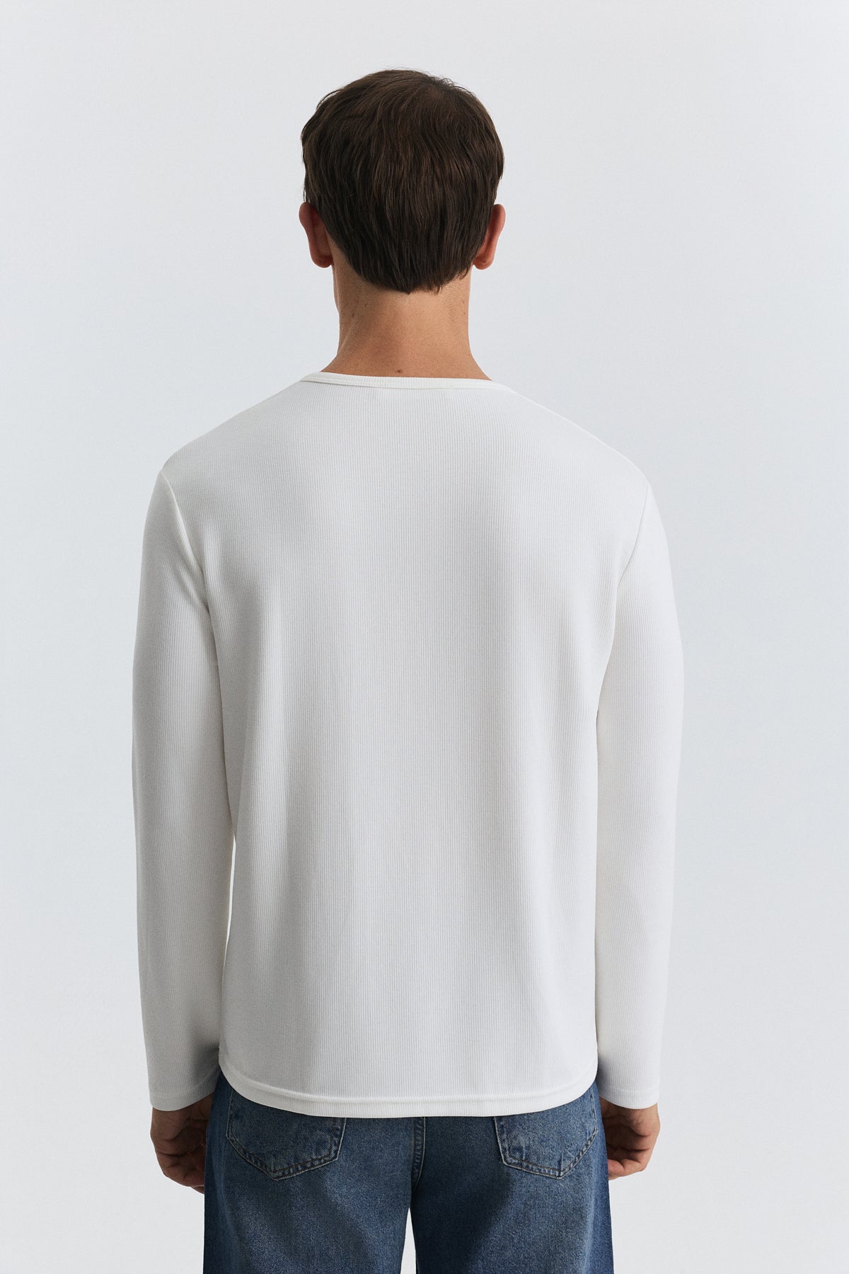 100% Pamuk Düğmeli Yaka Fitilli T-Shirt
