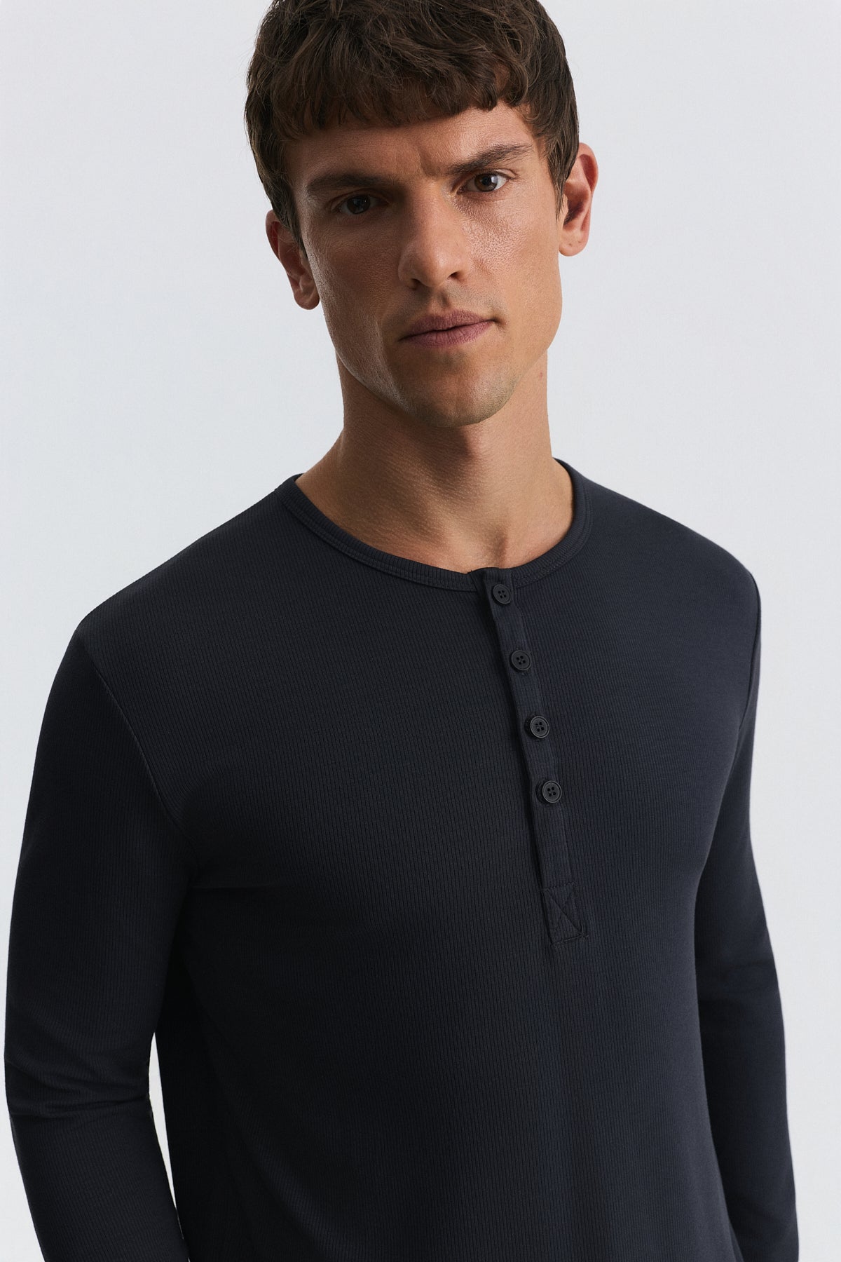 100% Pamuk Düğmeli Yaka Fitilli T-Shirt