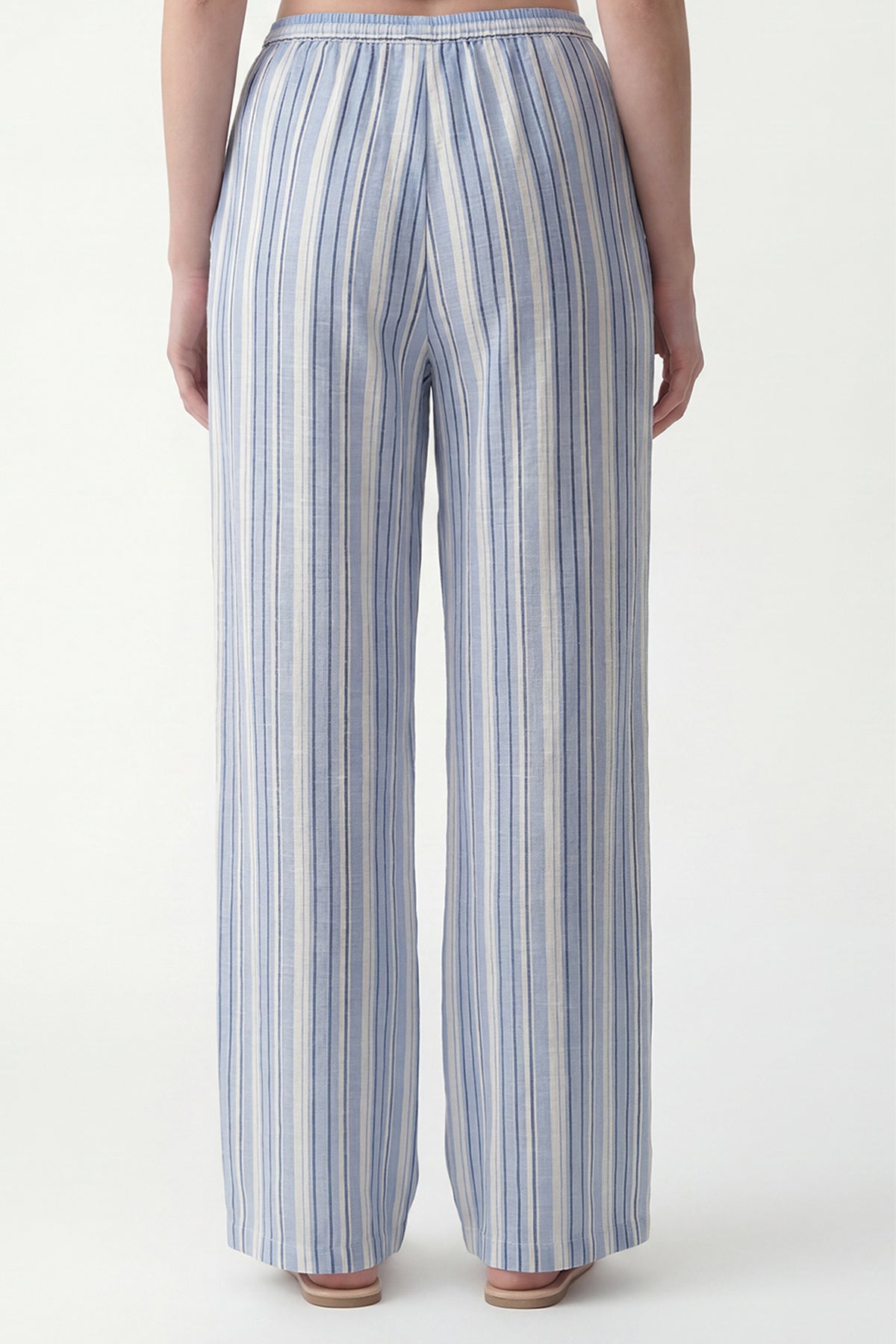 Çizgili Geniş Paça Pantolon