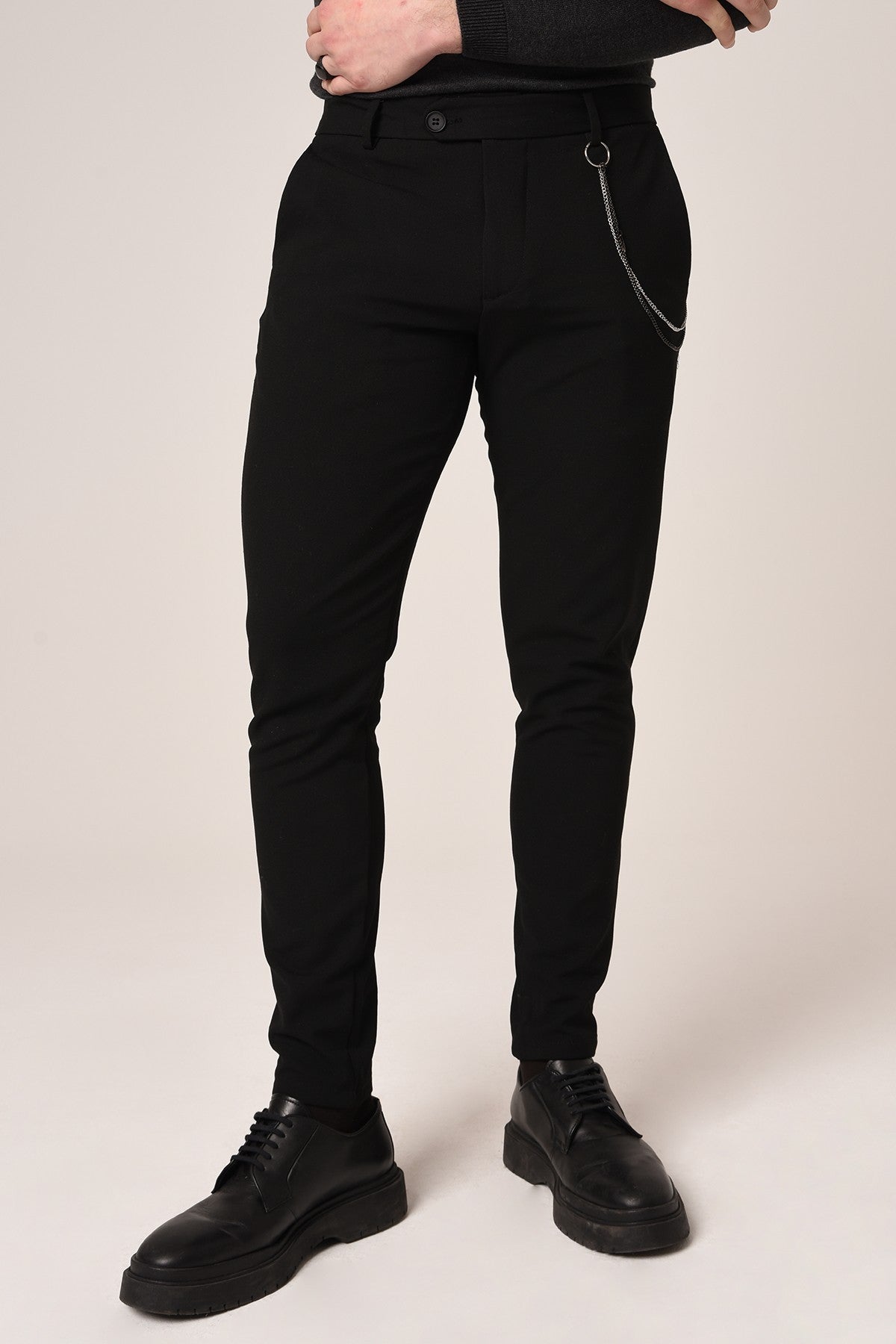 Erkek Aksesuar Detaylı Slim Fit Pantolon