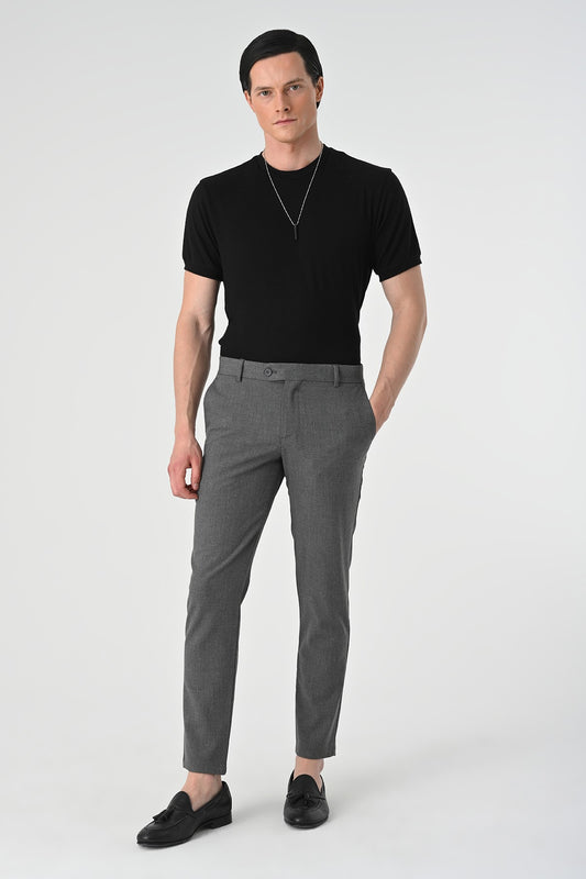 Antioch Siyah Erkek Aksesuar Detaylı Slim Fit Pantolon
