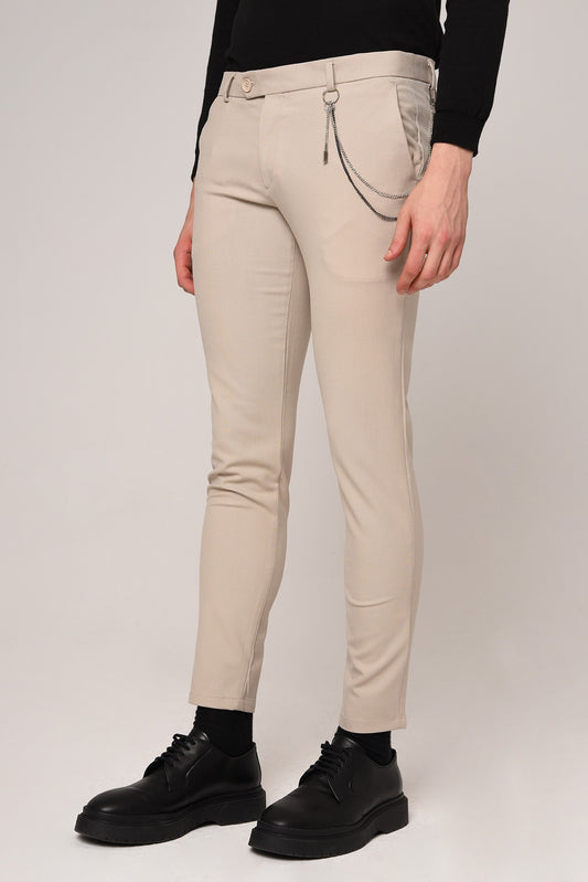 Antioch Siyah Erkek Aksesuar Detaylı Slim Fit Pantolon