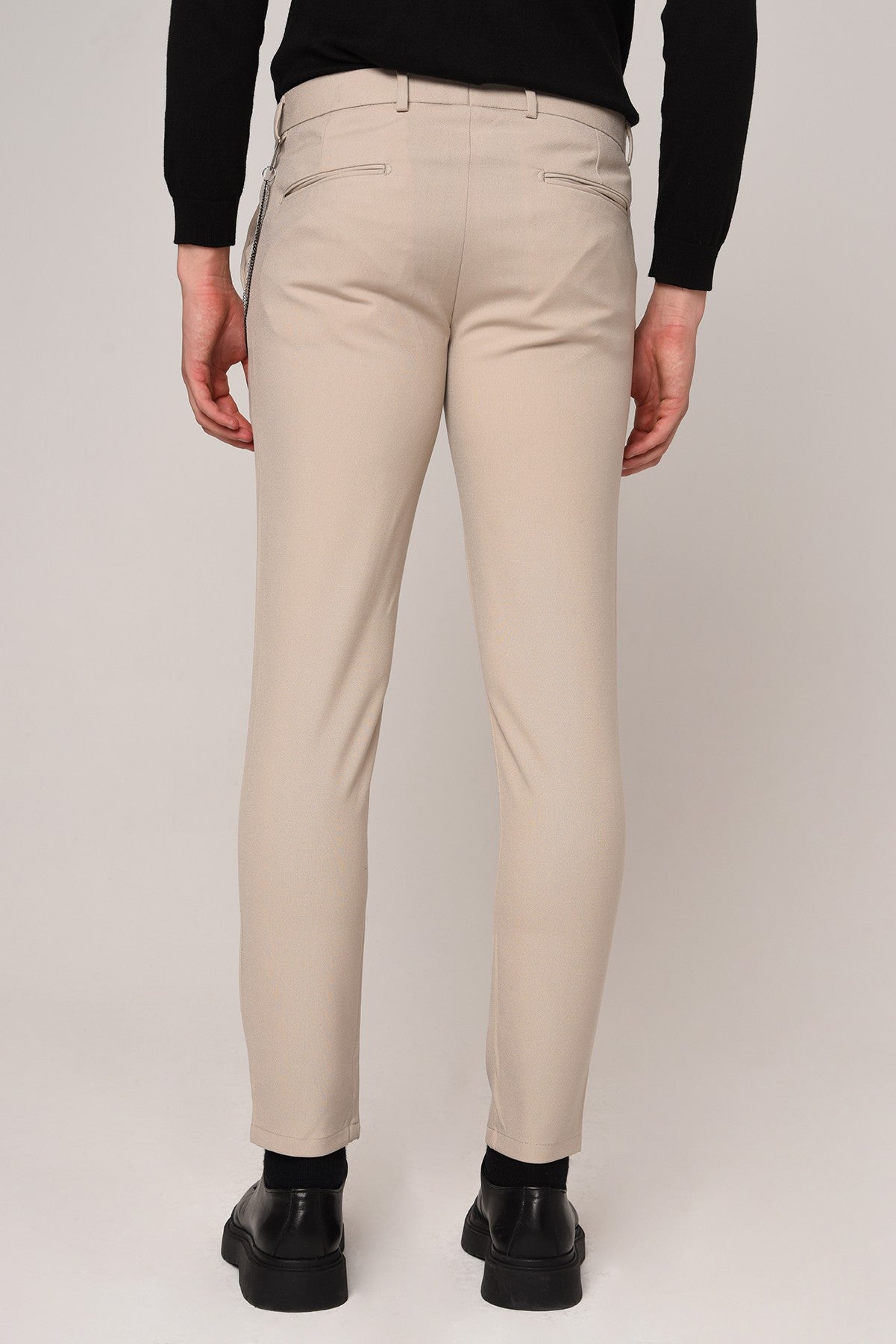 Antioch Siyah Erkek Aksesuar Detaylı Slim Fit Pantolon