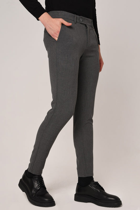 Antioch Siyah Erkek Aksesuar Detaylı Slim Fit Pantolon