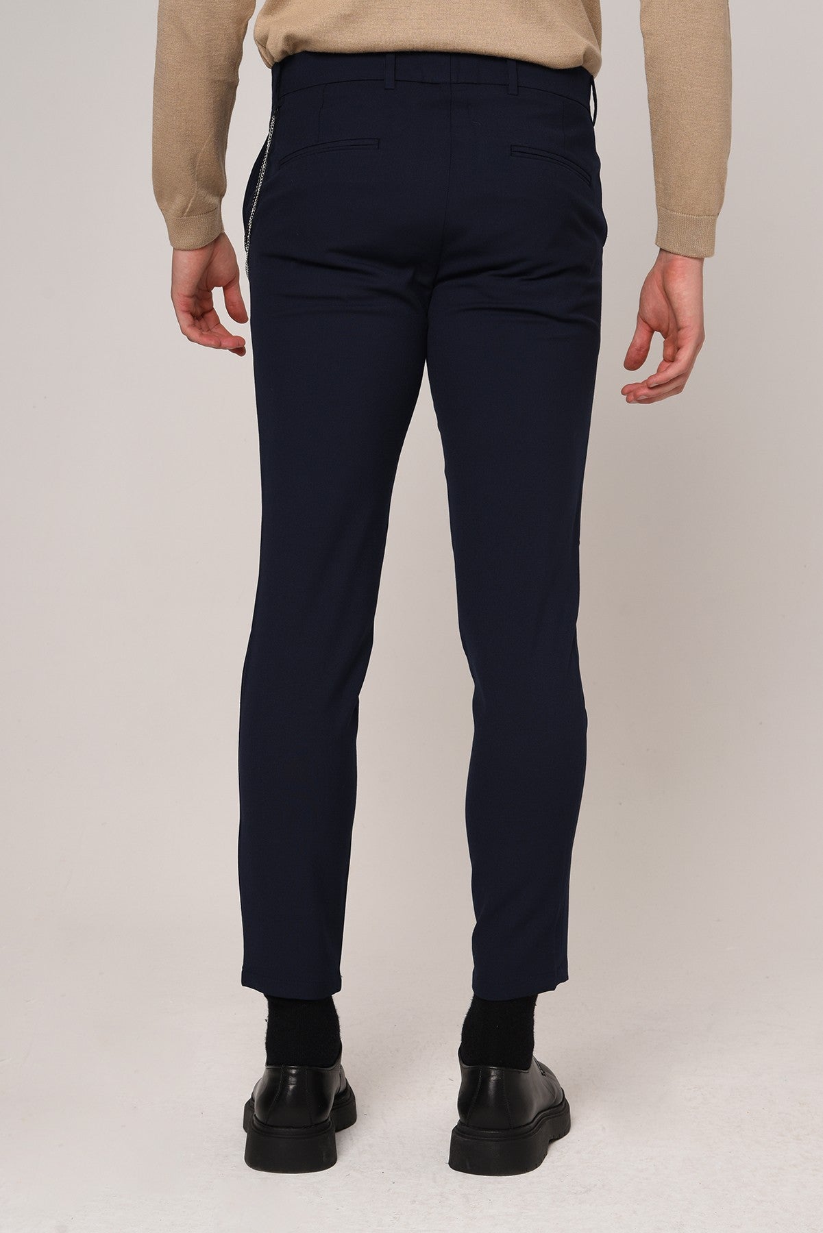 Antioch Siyah Erkek Aksesuar Detaylı Slim Fit Pantolon