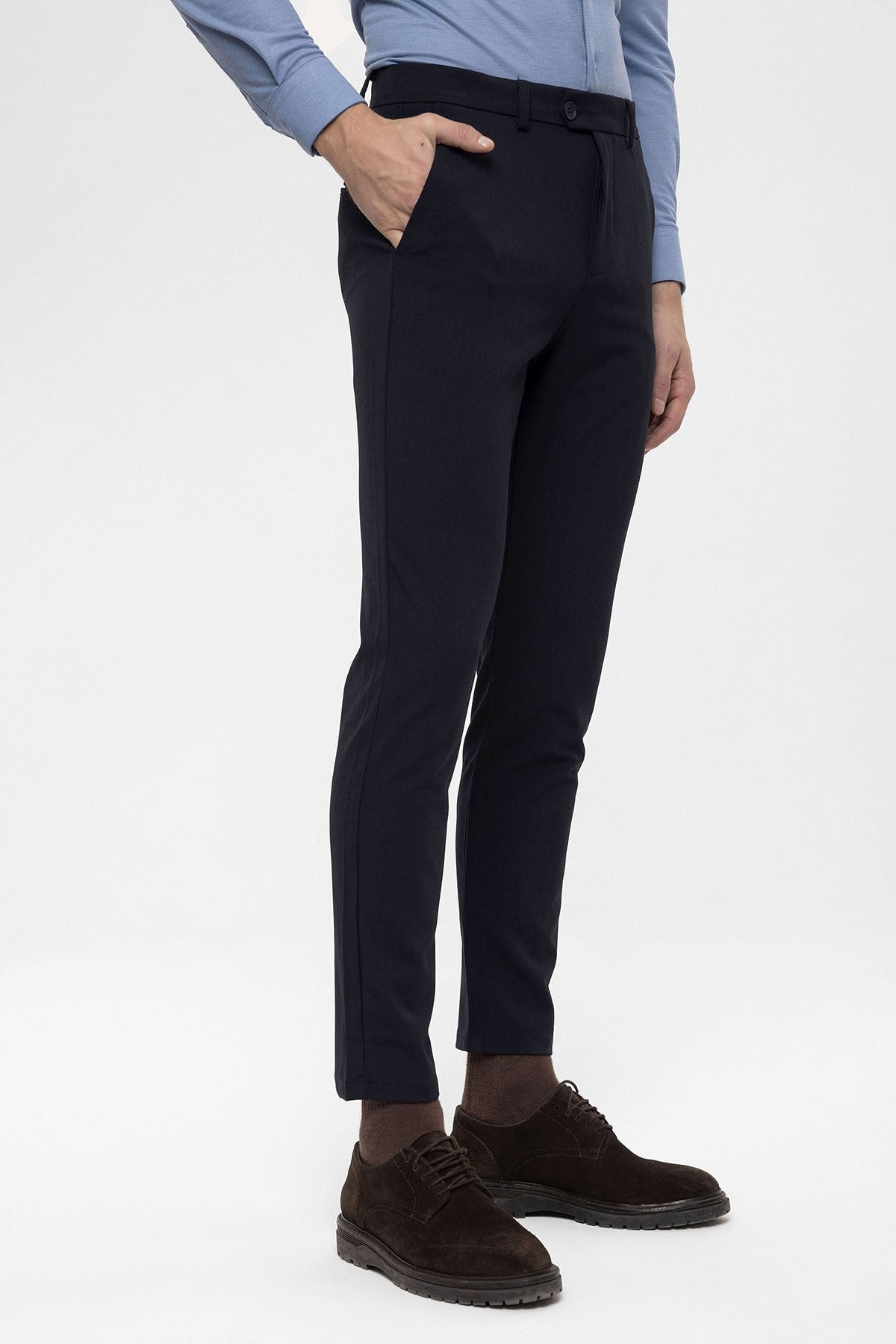 Antioch Siyah Erkek Aksesuar Detaylı Slim Fit Pantolon