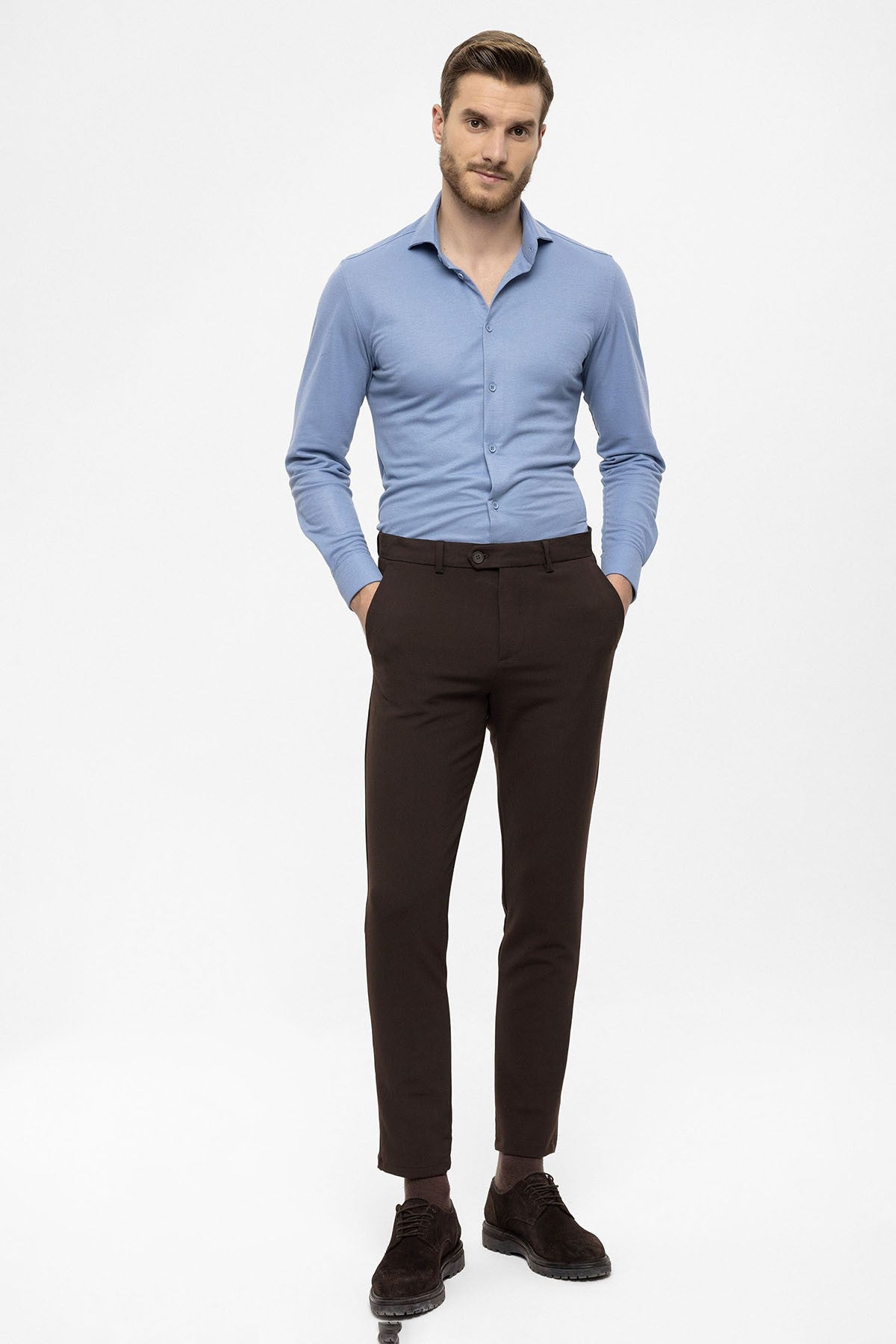 Antioch Siyah Erkek Aksesuar Detaylı Slim Fit Pantolon