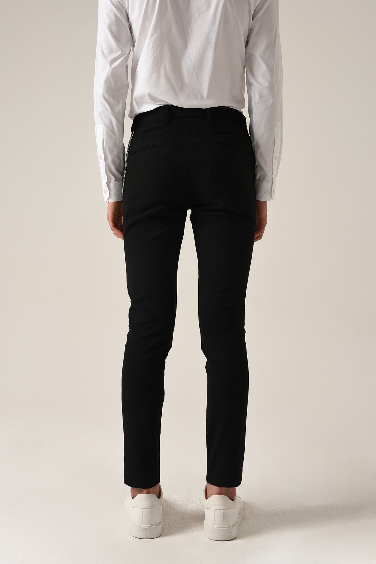 Antioch Siyah Erkek Aksesuar Detaylı Slim Fit Pantolon