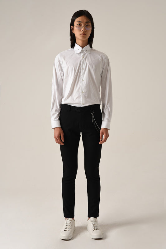 Antioch Siyah Erkek Aksesuar Detaylı Slim Fit Pantolon