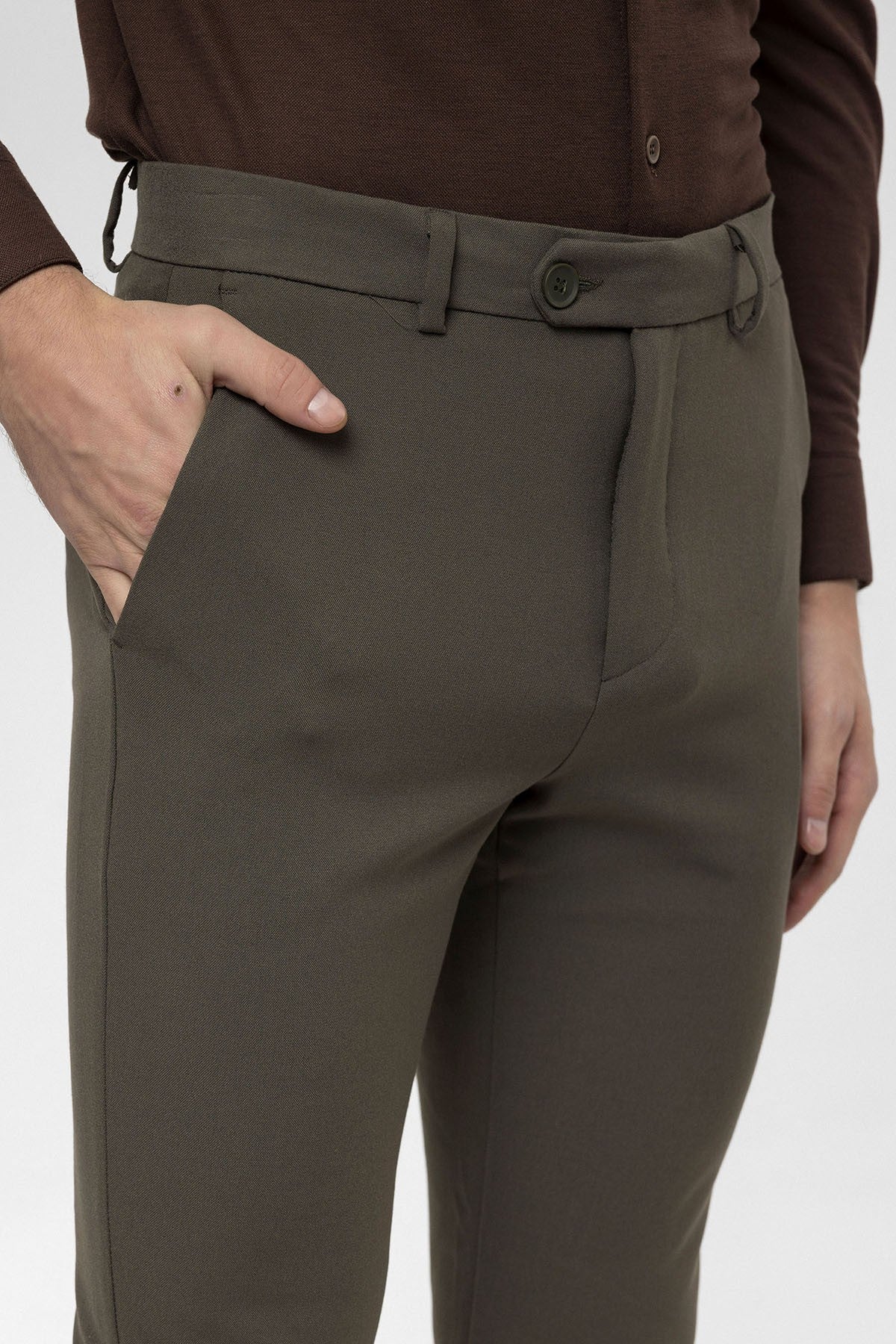 Erkek Aksesuar Detaylı Slim Fit Pantolon