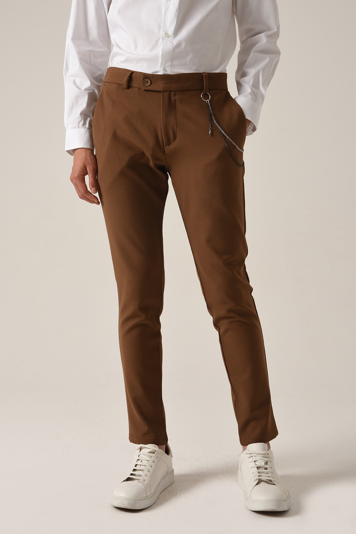Erkek Aksesuar Detaylı Slim Fit Pantolon