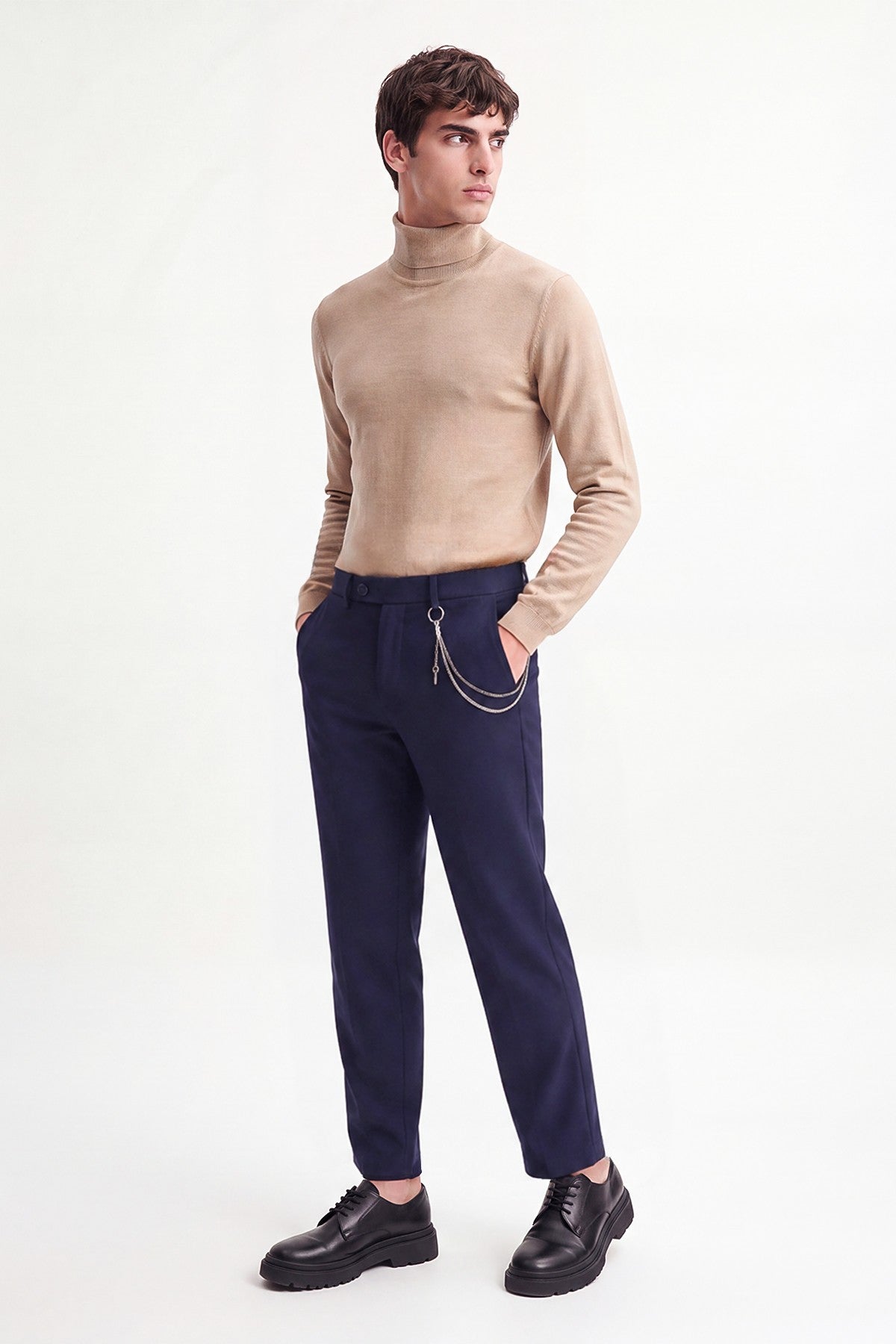 Erkek Aksesuar Detaylı Slim Fit Pantolon