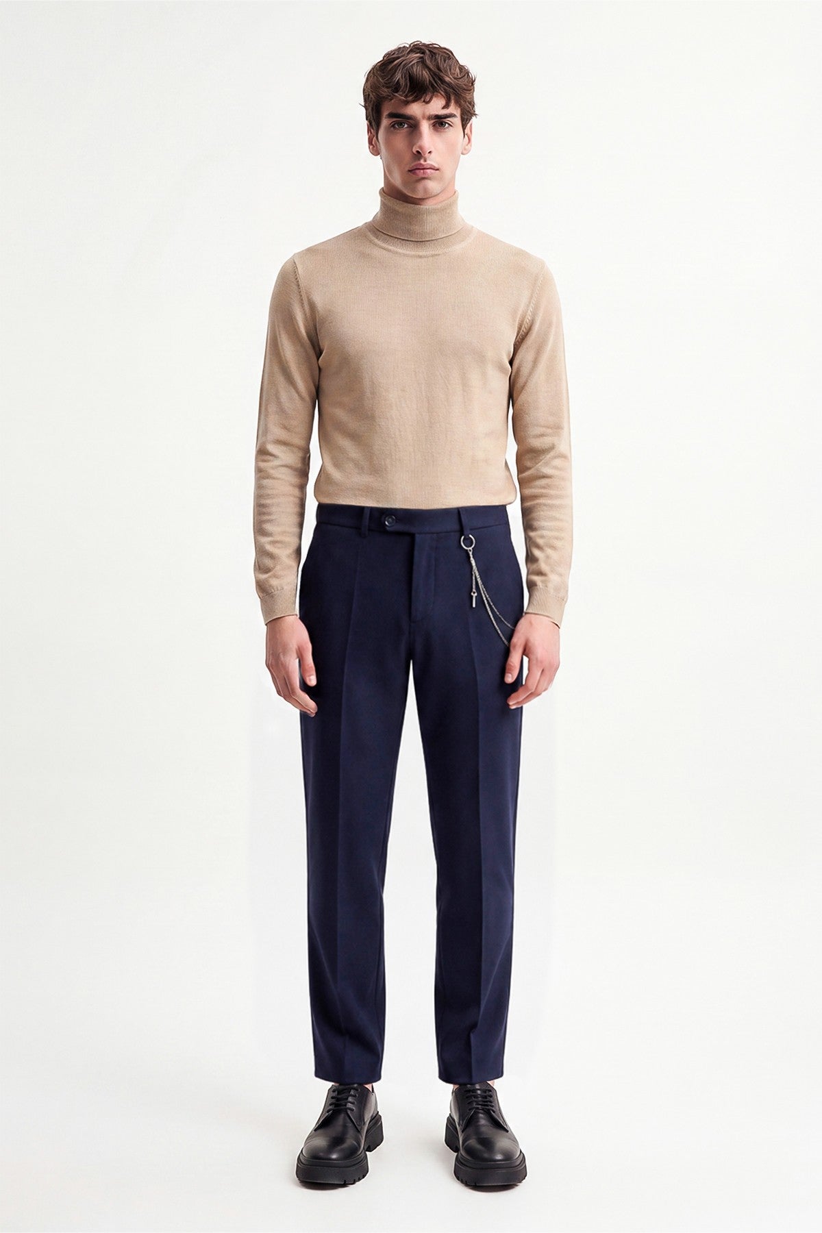 Erkek Aksesuar Detaylı Slim Fit Pantolon