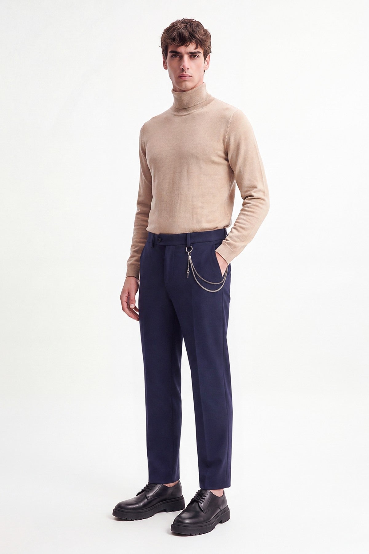 Erkek Aksesuar Detaylı Slim Fit Pantolon