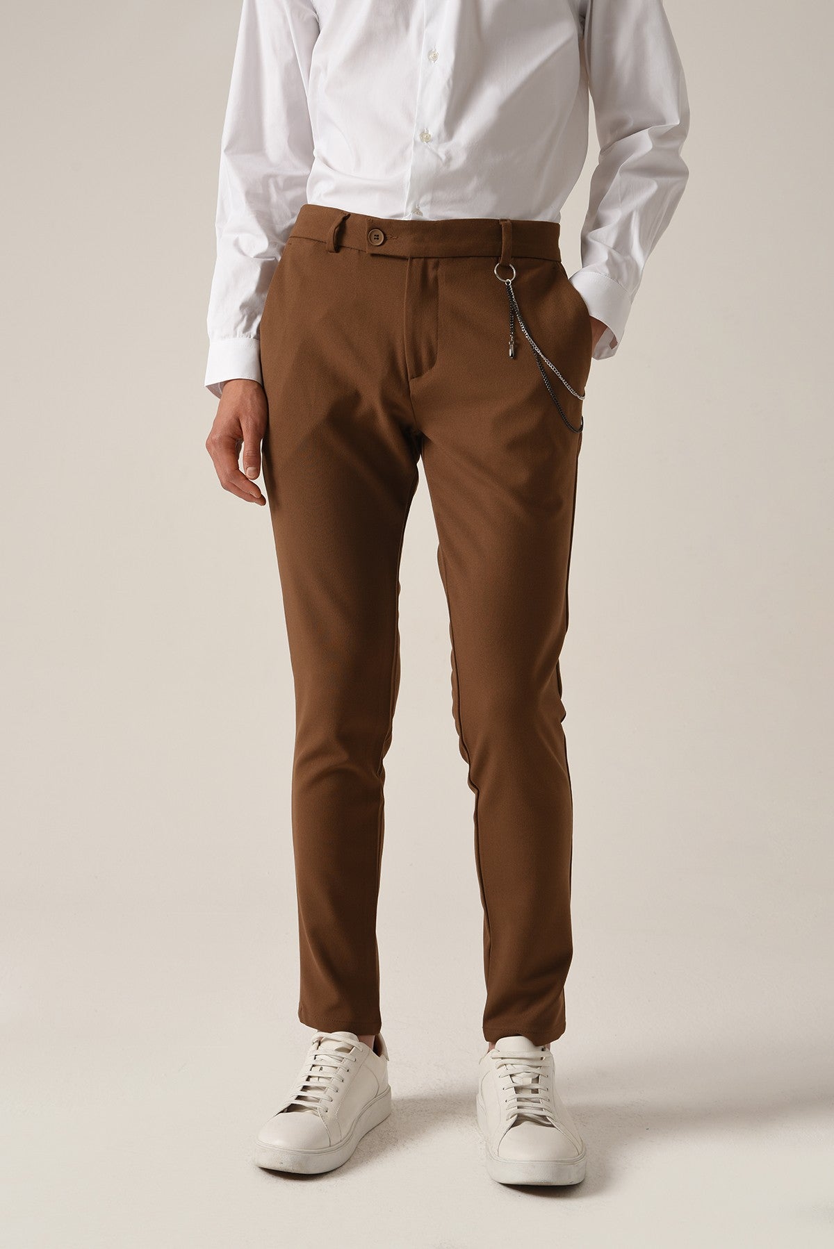 Erkek Aksesuar Detaylı Slim Fit Pantolon