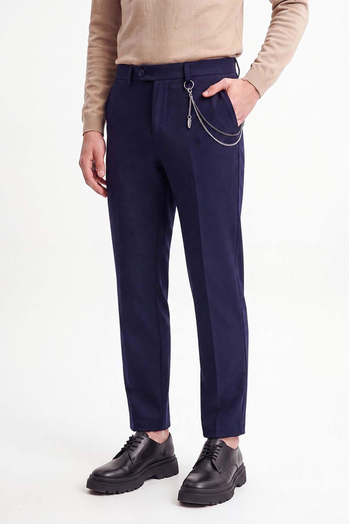 Erkek Aksesuar Detaylı Slim Fit Pantolon
