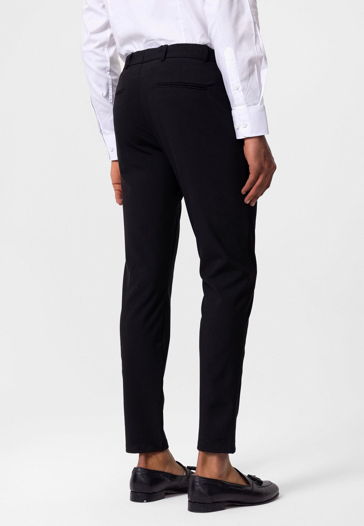 Antioch Siyah Erkek Slim Fit Düz Aksesuarlı Kumaş Pantolon