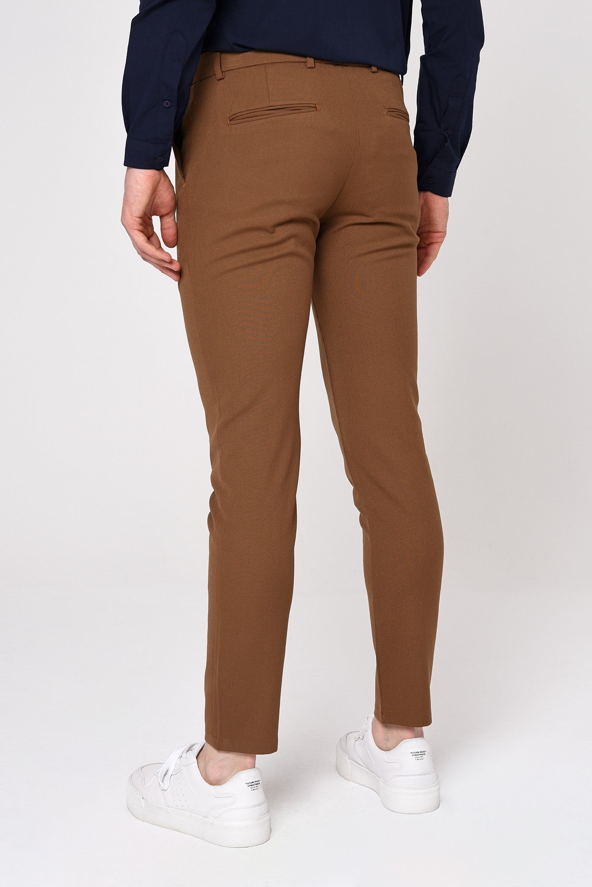 Antioch Siyah Erkek Slim Fit Düz Aksesuarlı Kumaş Pantolon