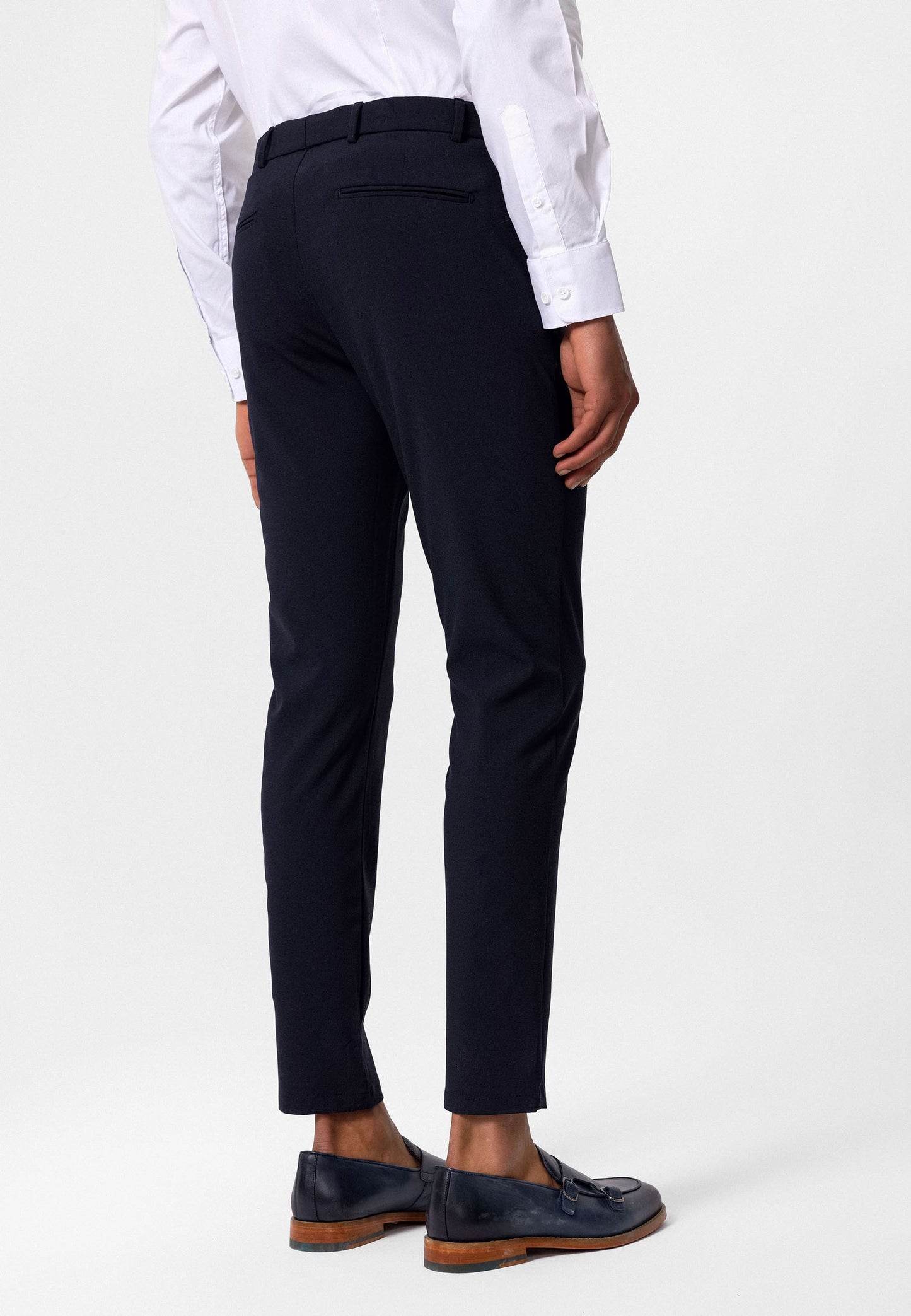 Antioch Siyah Erkek Slim Fit Düz Aksesuarlı Kumaş Pantolon
