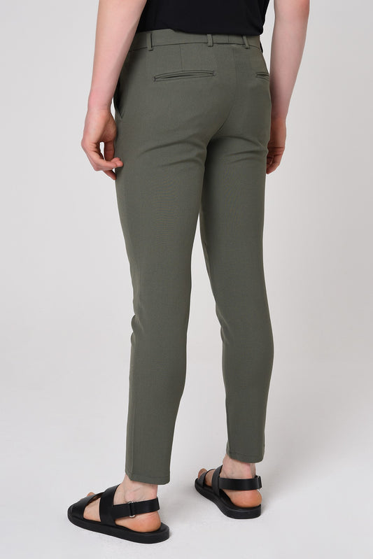 Antioch Siyah Erkek Slim Fit Düz Aksesuarlı Kumaş Pantolon