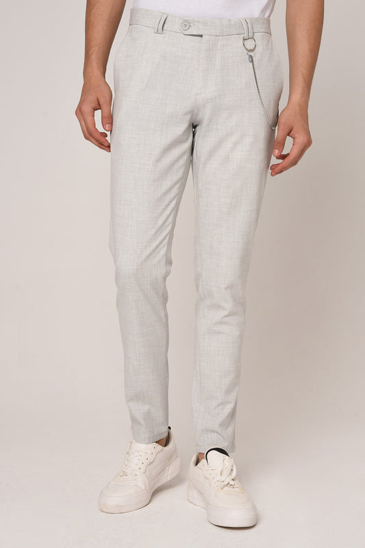 Antioch Siyah Erkek Slim Fit Düz Aksesuarlı Kumaş Pantolon