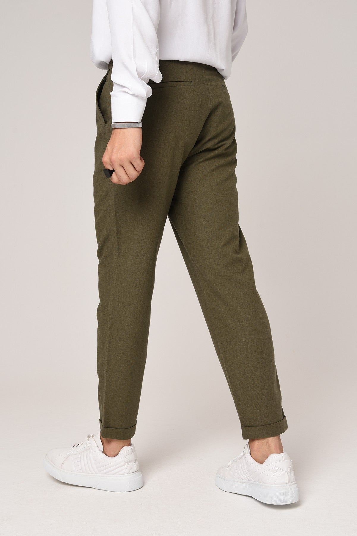 Boyfriend Beli İpli Keten Pantolon