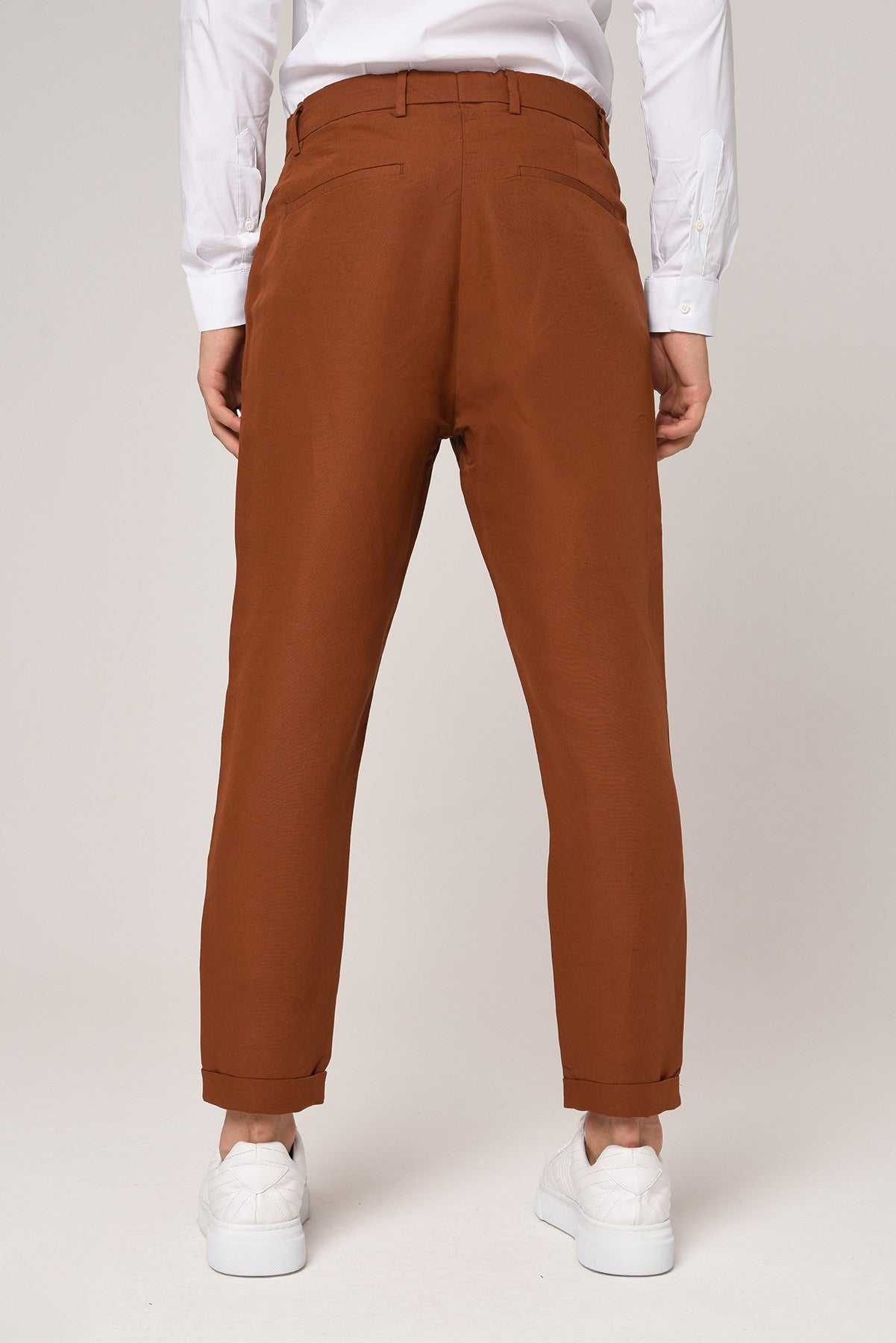 Boyfriend Beli İpli Keten Pantolon